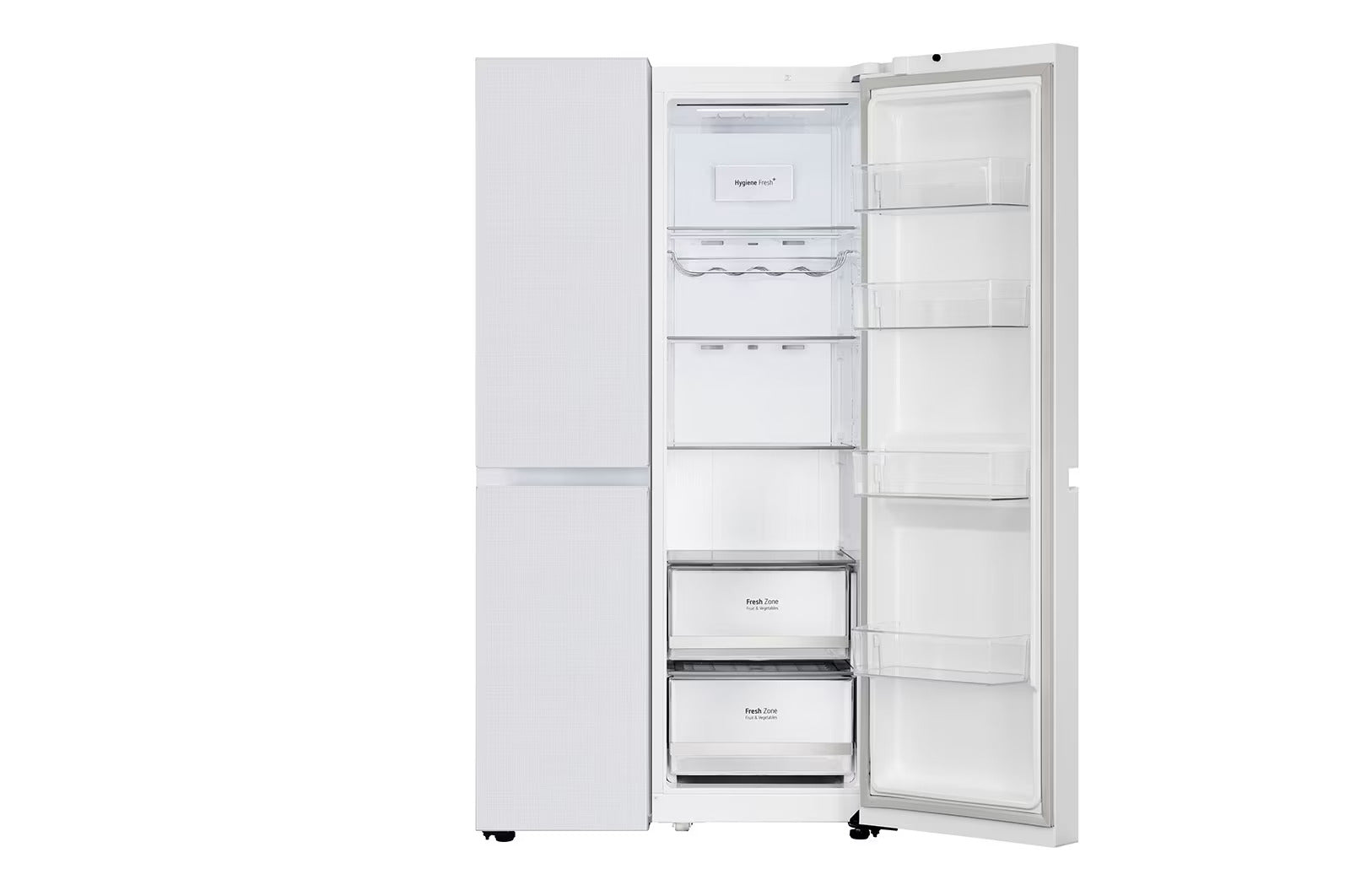 LG 650 Ltr, GL-B257DLW3 Convertible Side by Side Refrigerator with Premium Glass Door, Smart Inverter Compressor, Hygiene Fresh+™, DoorCooling+™, Smart Diagnosis™, Linen White Finish - Mahajan Electronics Online