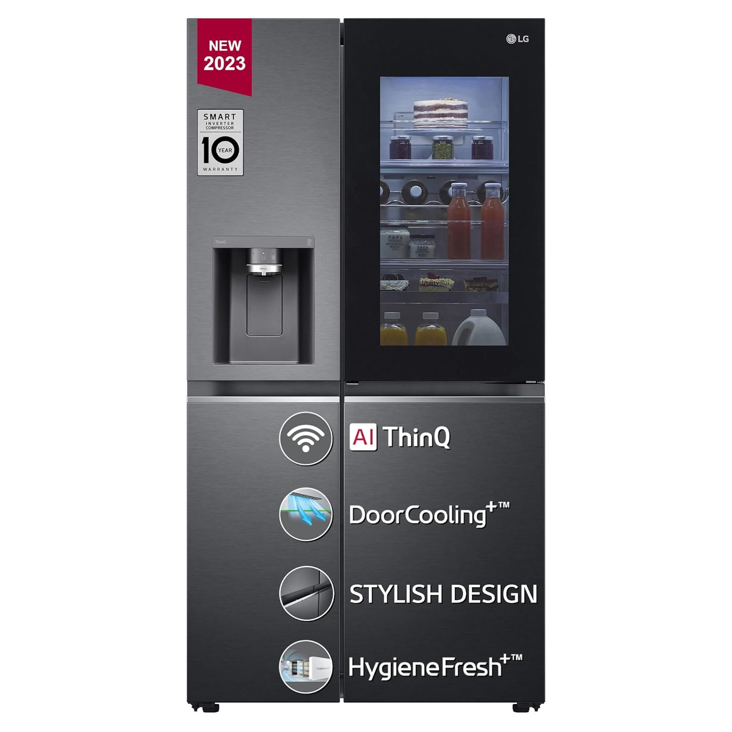 Lg fridge deals clear door