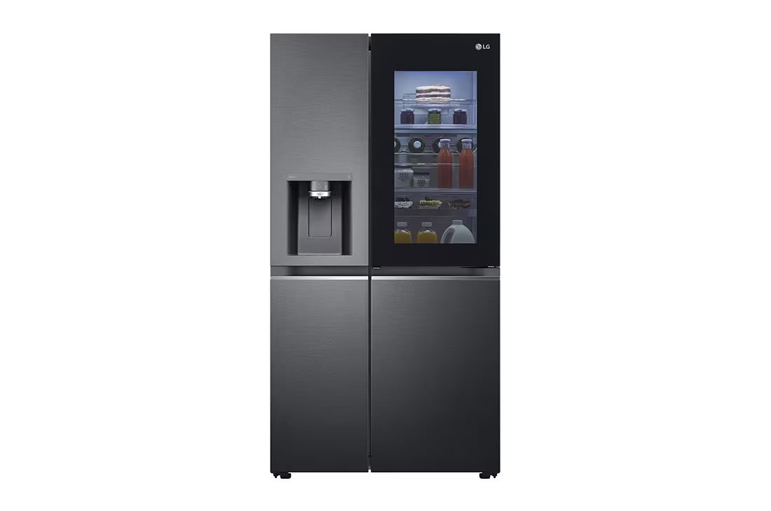 LG 635 L Frost-Free Inverter Wi-Fi InstaView Door In Door UVnano Side-By-Side Refrigerator with Water Dispenser (2023 Model, GL-X257AMCX, Matte Glass, Door Cooling+ with Hygiene Fresh) - Mahajan Electronics Online