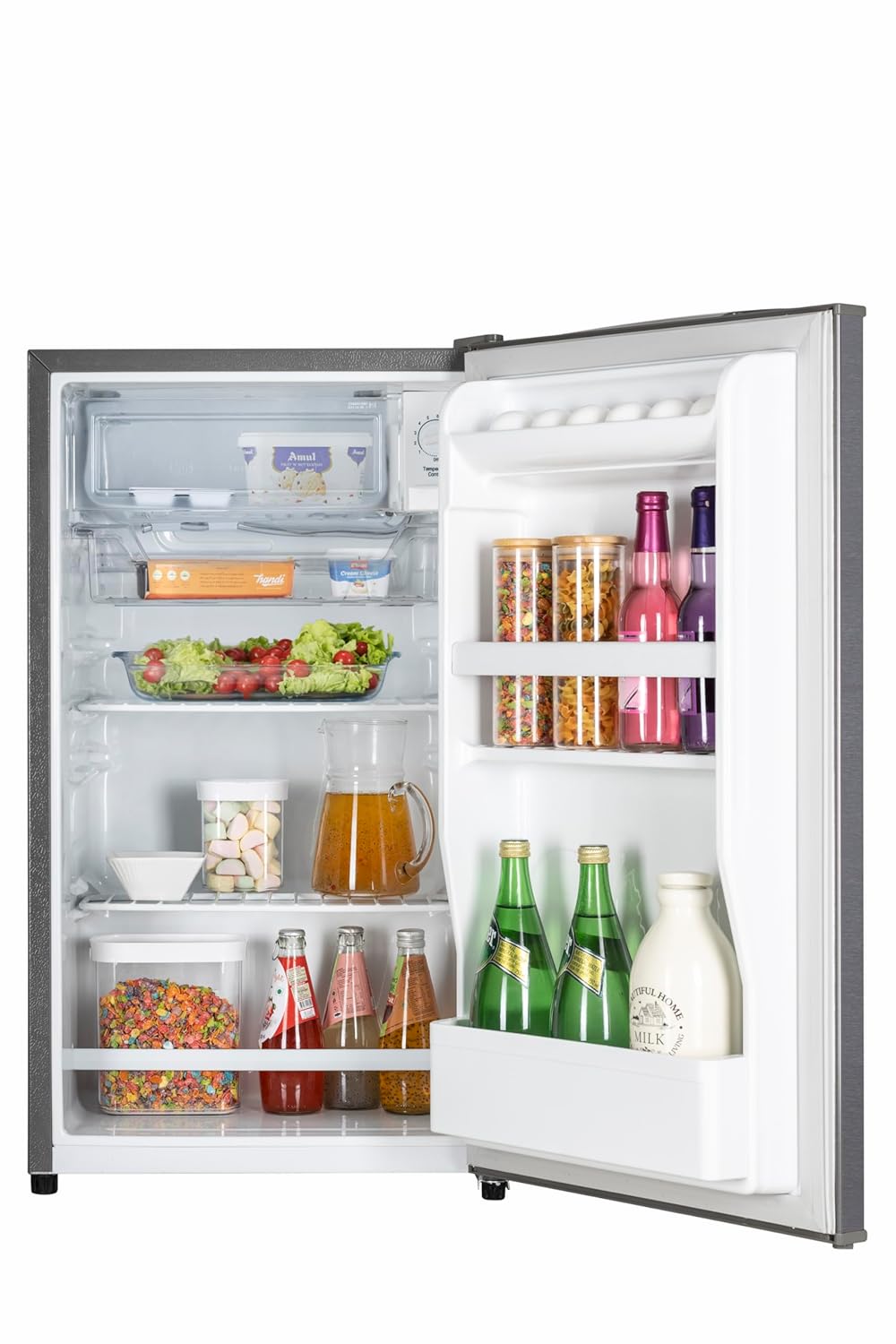 LG GLD0916VRDS 90L, 1 Star, Direct Cool Single Door Mini Refrigerator with Door basket, Chiller Tray, Freezer Section - Compact Size - Ideal for Home, Office and Dorm Rooms ( Dazzle Steel) Mahajan Electronics Online