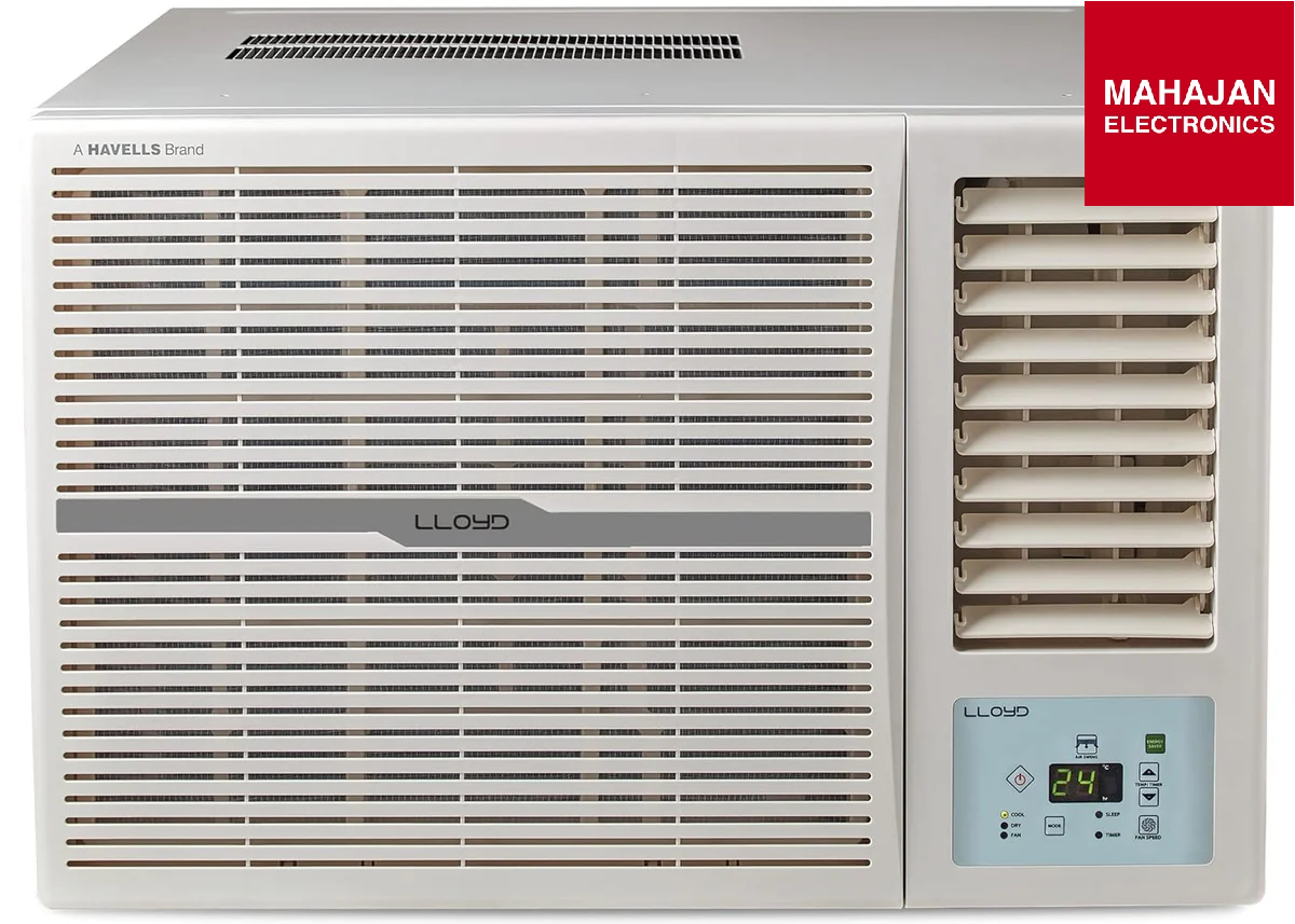 Lloyd GLW12C2YWSEW 1.0 Ton 2 Star Fixed Speed Window AC (100% Copper, White with Silver Deco Strip) Mahajan Electronics