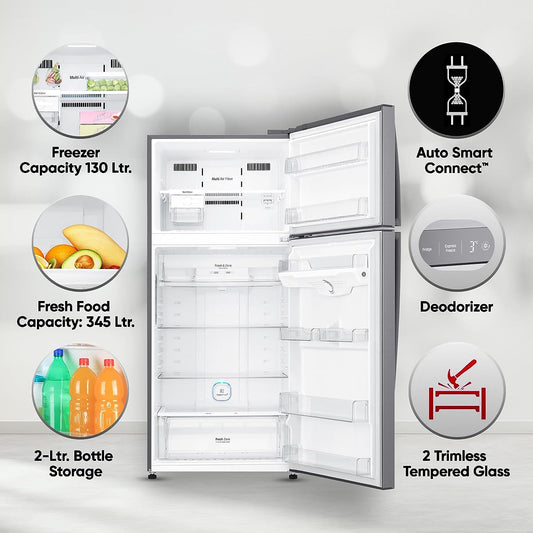LG 475 L 1 Star Frost Free Inverter Wi-Fi Double Door Refrigerator (2023 Model, GN-H602HLHM, Platinum Silver 3, With Hygiene Fresh+ & Door Cooling+) - Mahajan Electronics Online