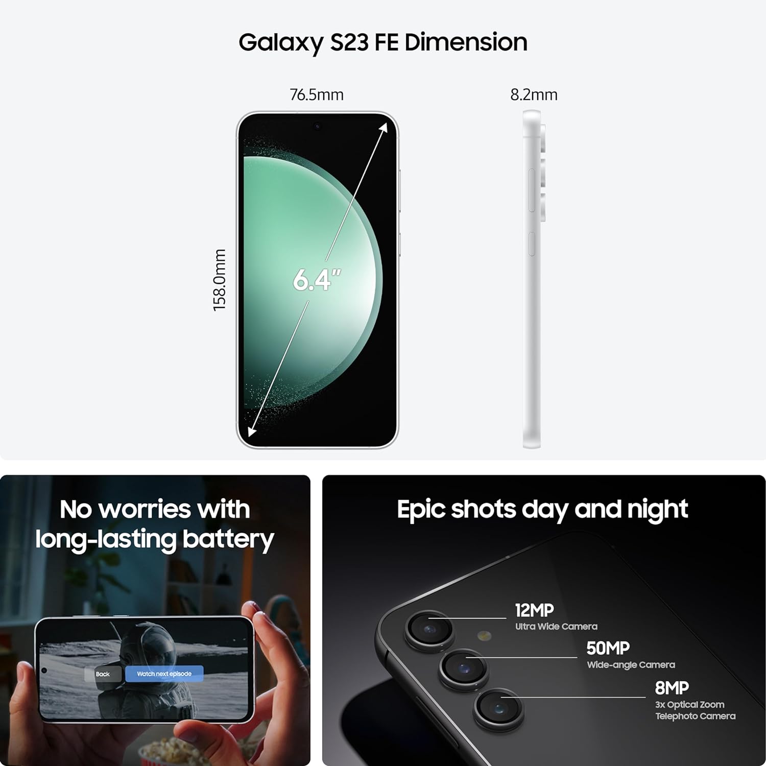 Samsung Galaxy S23 FE 5G (Mint, 8GB, 256GB Storage) - Mahajan Electronics Online