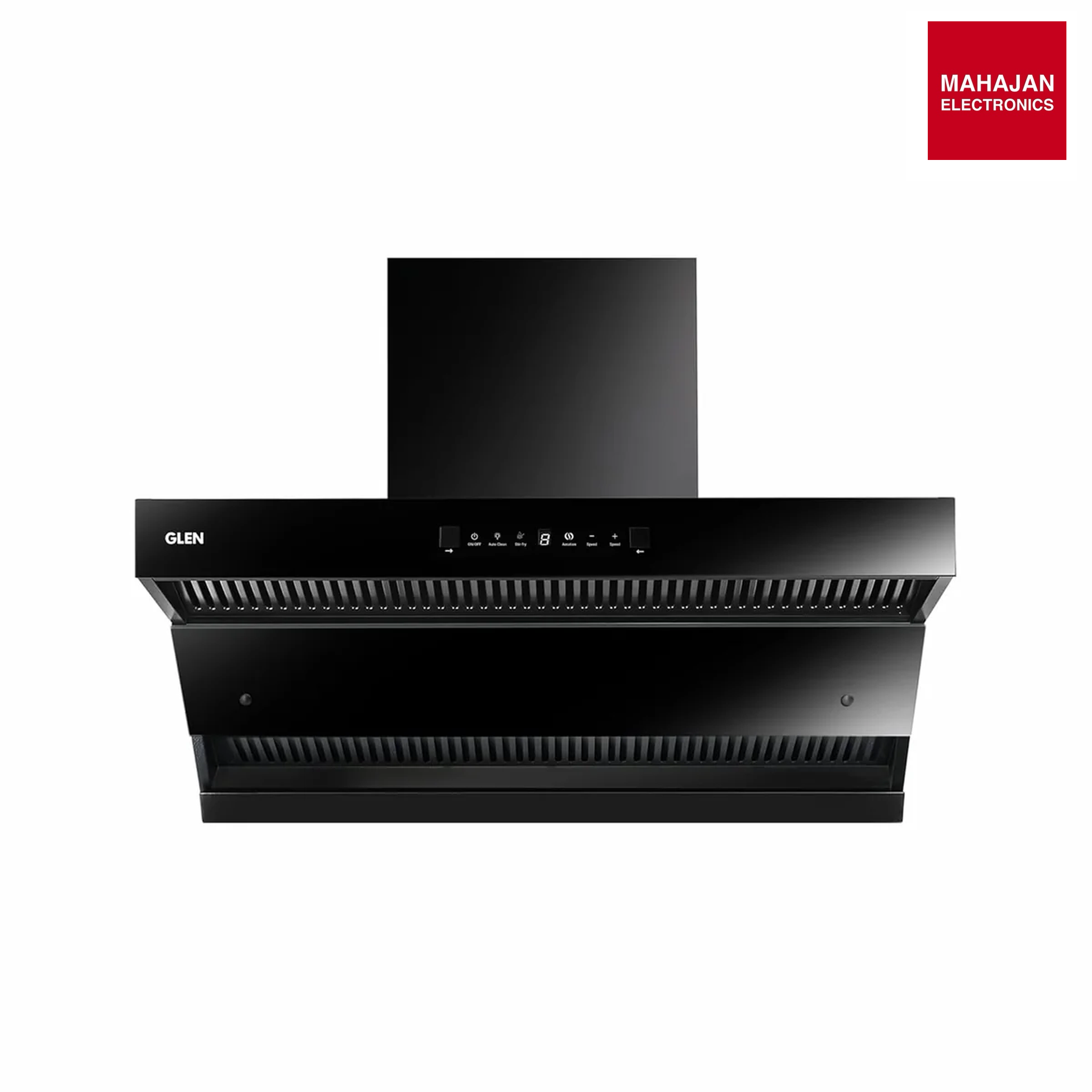 Glen CH 6076 HSR DC AC Auto Clean Chimney with Double Draft Suction and Heat Sensor, BLDC Motor 75cm 1600 m3/h - Black Mahajan Electronics Online