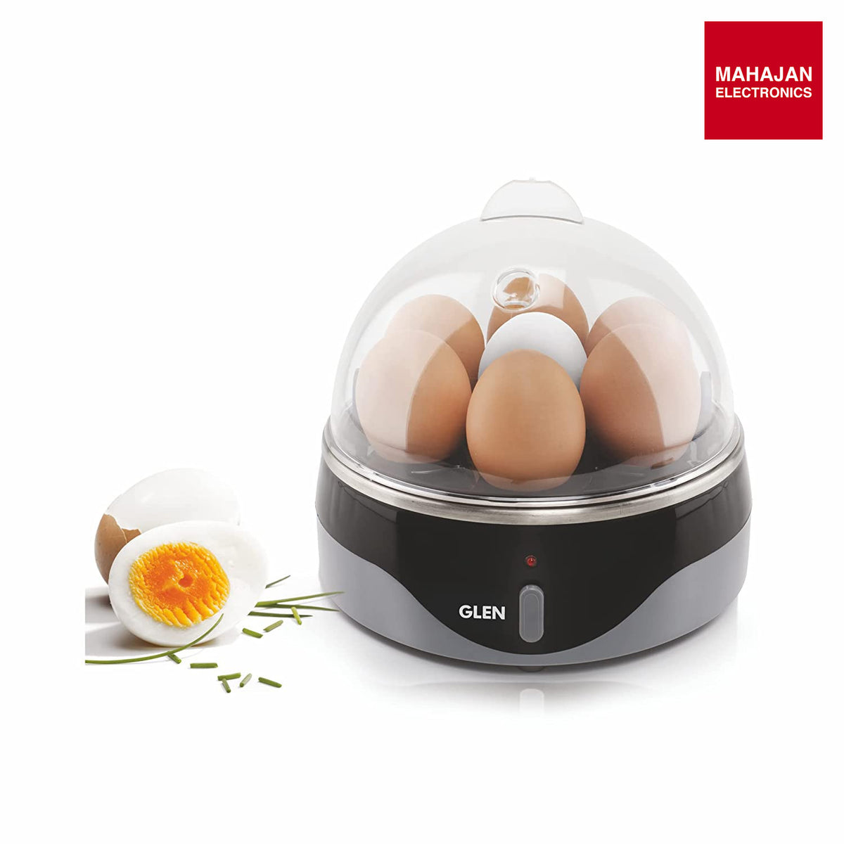 Glen Egg Boiler SA-3030 | 350W Egg Cooker | Boils 7 Eggs | Auto Shut-Off | Poaching Cup GLEN – Mahajan Electronics Online.