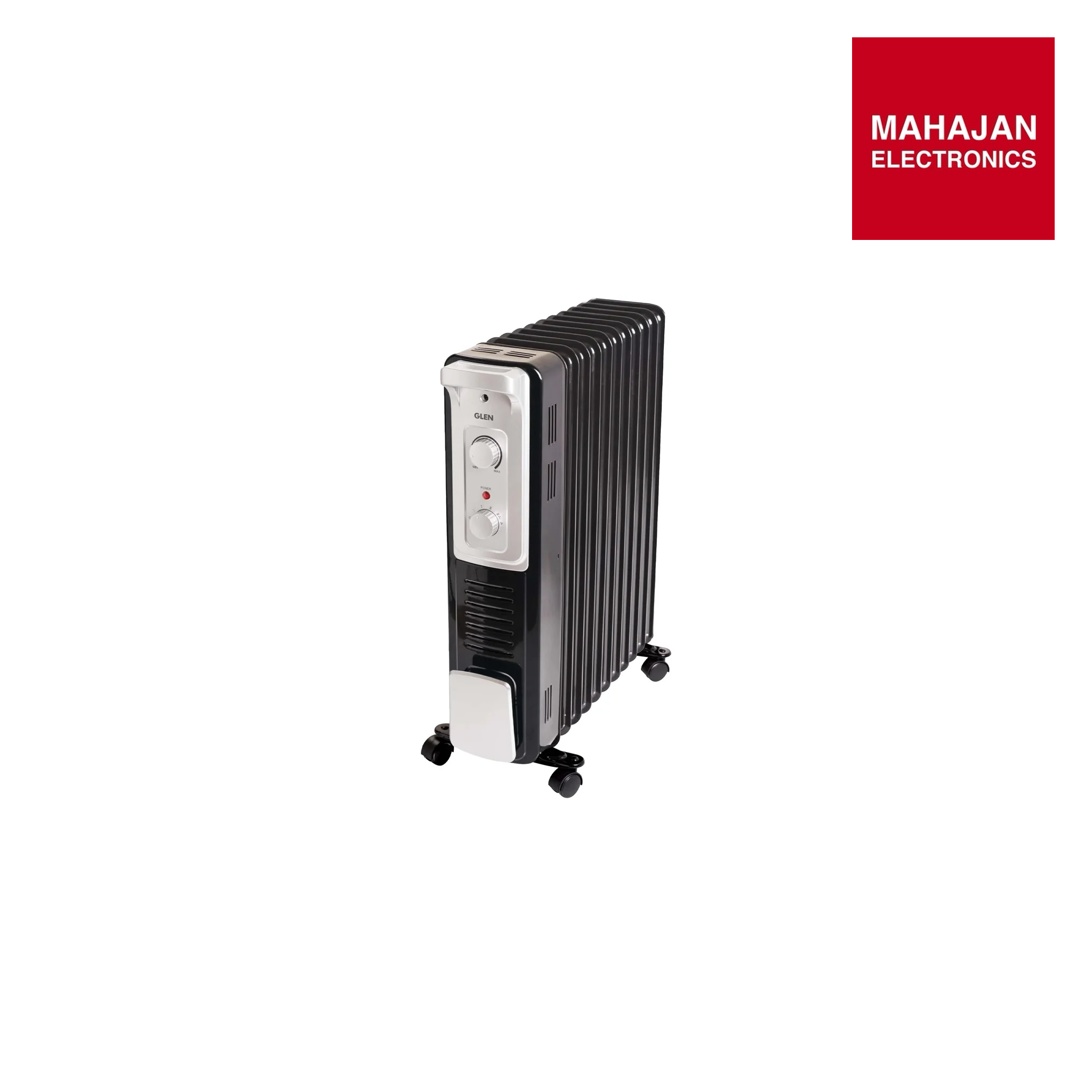 Glen HA7015 Oil Filled Radiator Room Heater 2500W with Turbo Ceramic Fan 400W Black - 11 Fin Mahajan Electronics Online