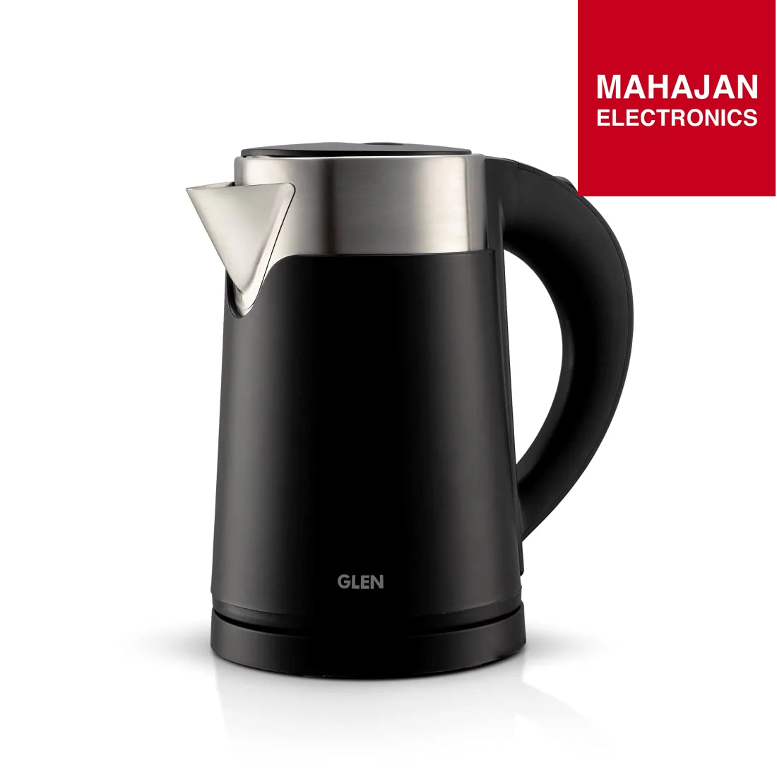 Glen SA-9004 Electric Kettle | 0.8 L Stainless Steel | 800 W | 360° Swivel Base | Auto Shut-Off | Black