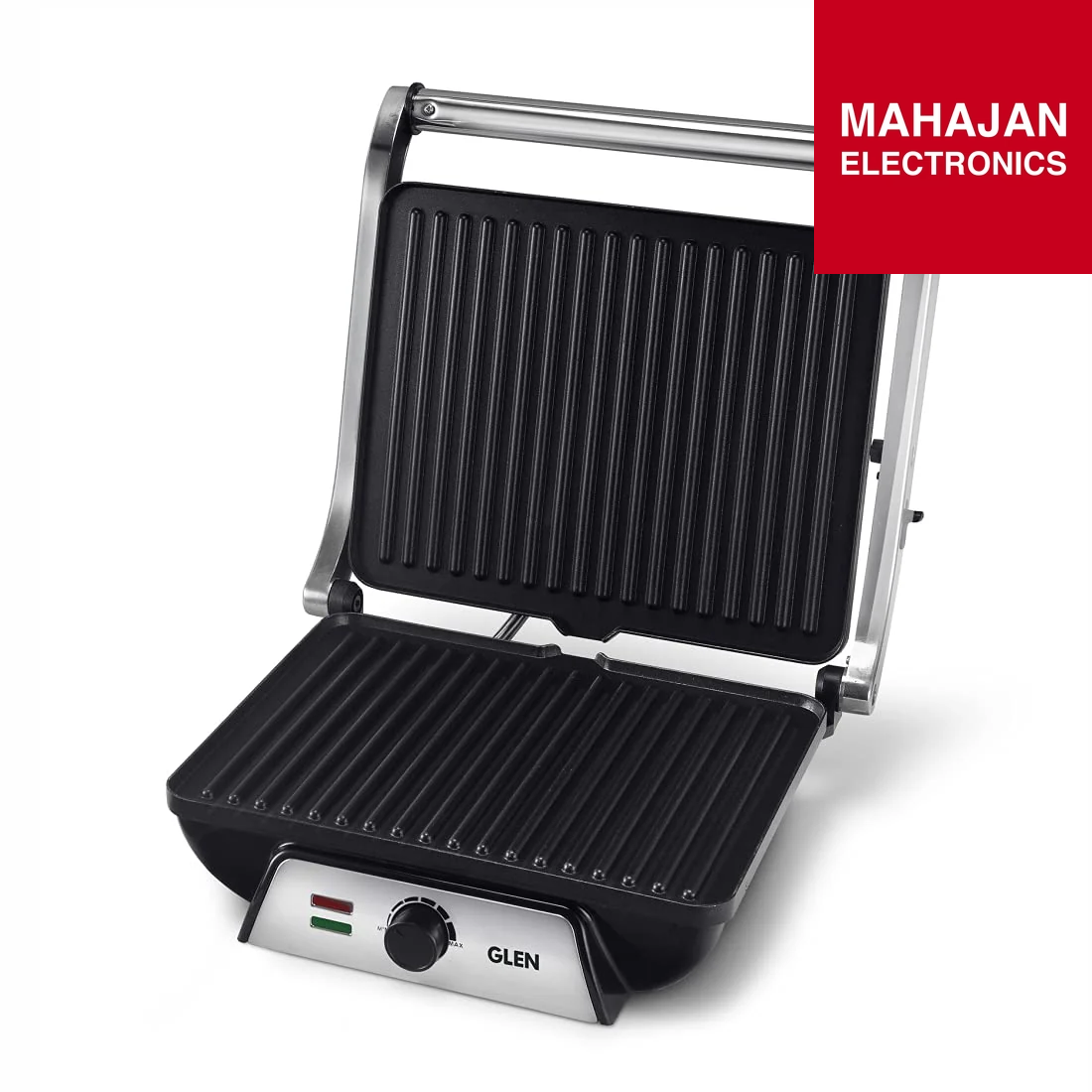 Glen SA3031 2000W Contact Grill – 180° Opening, Non-Stick Grill Plates &amp; Oil Collector Tray