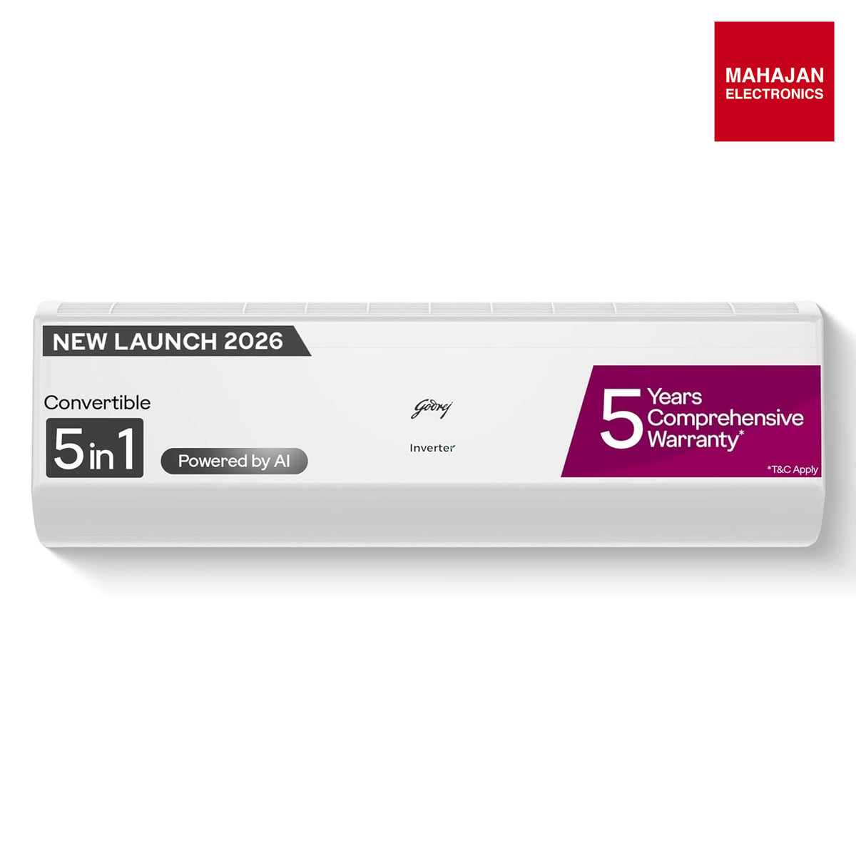 Godrej HIC 24J3TS WA 2 Ton 3 Star AC | New star rated | Inverter Split AC | 5-Year Comprehensive Warranty | AI Powered | 5-in-1 Convertible | I-Sense Technology | Self-clean (AC 2T EC HIC 24J3TS WA, White) Godrej – Mahajan Electronics Online.