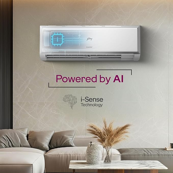 Godrej SIC 12PTC3 WYQ 1 Ton 3 Star, 5-In-1 Convertible Cooling, Inverter Split AC (Copper, 2025 Model, Heavy duty cooling at 52 °C, White- Mahajan Electronics Online