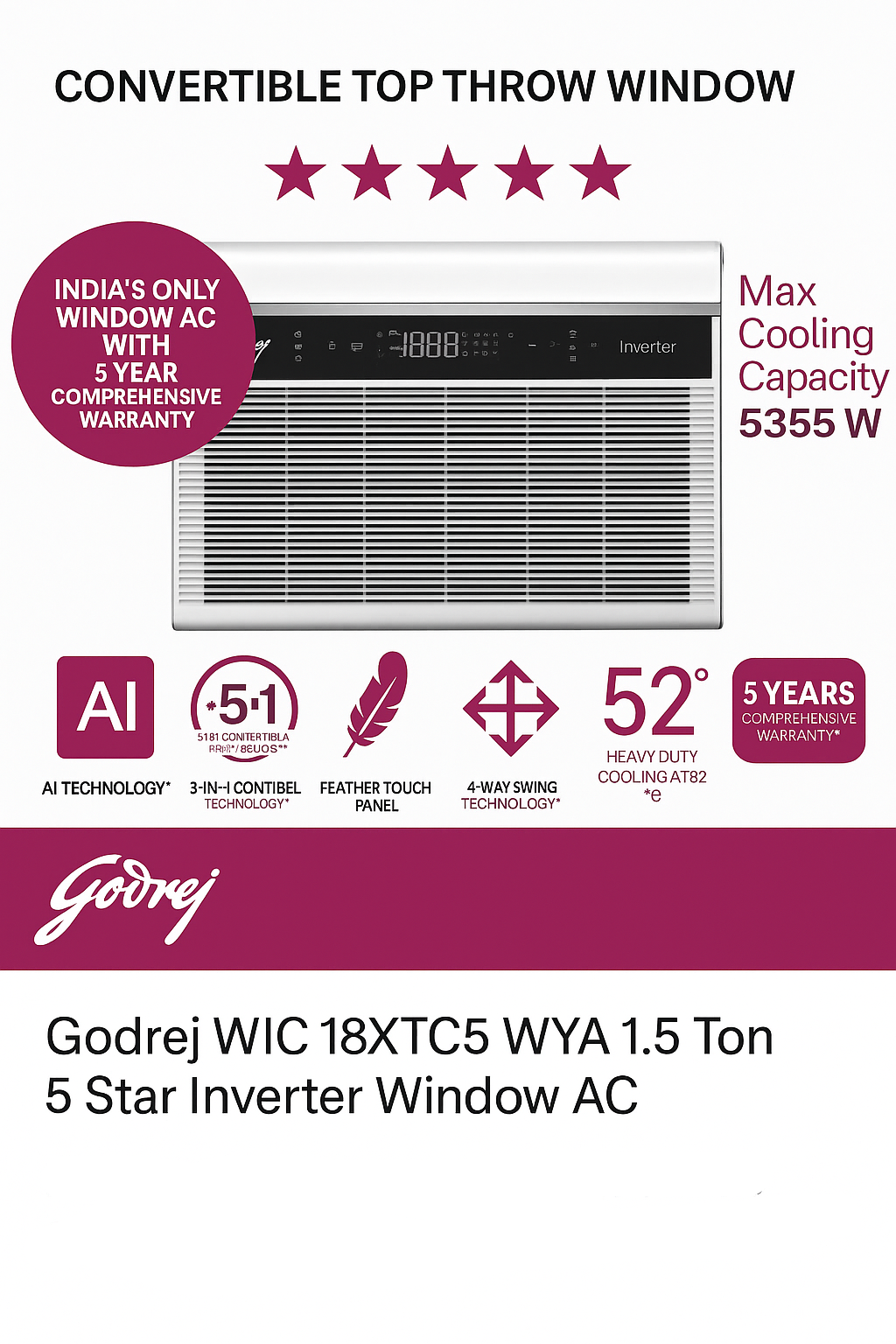 Godrej WIC 18XTC5 WYA new window
