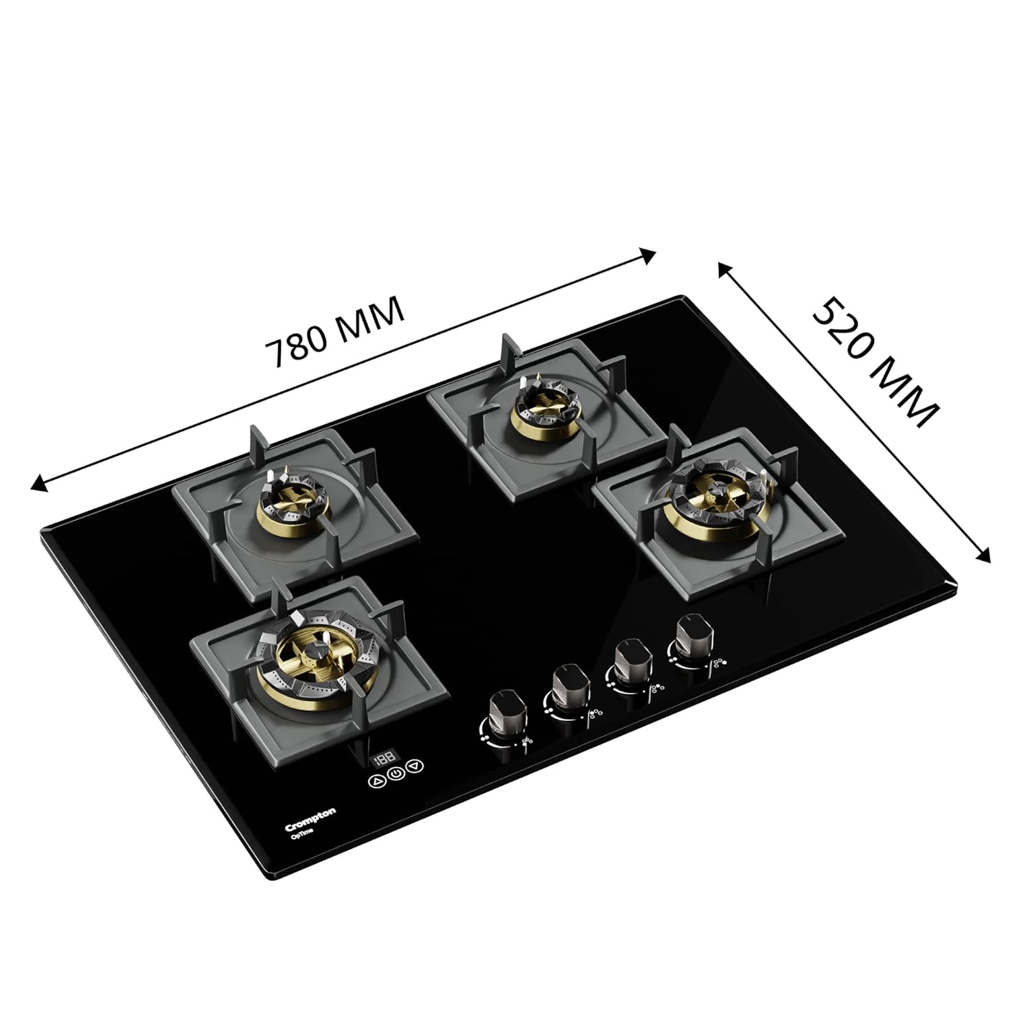 Crompton HOB-OPFB784TI-MBL 78 cm 4 Burner Hob Optime Series - Mahajan Electronics Online