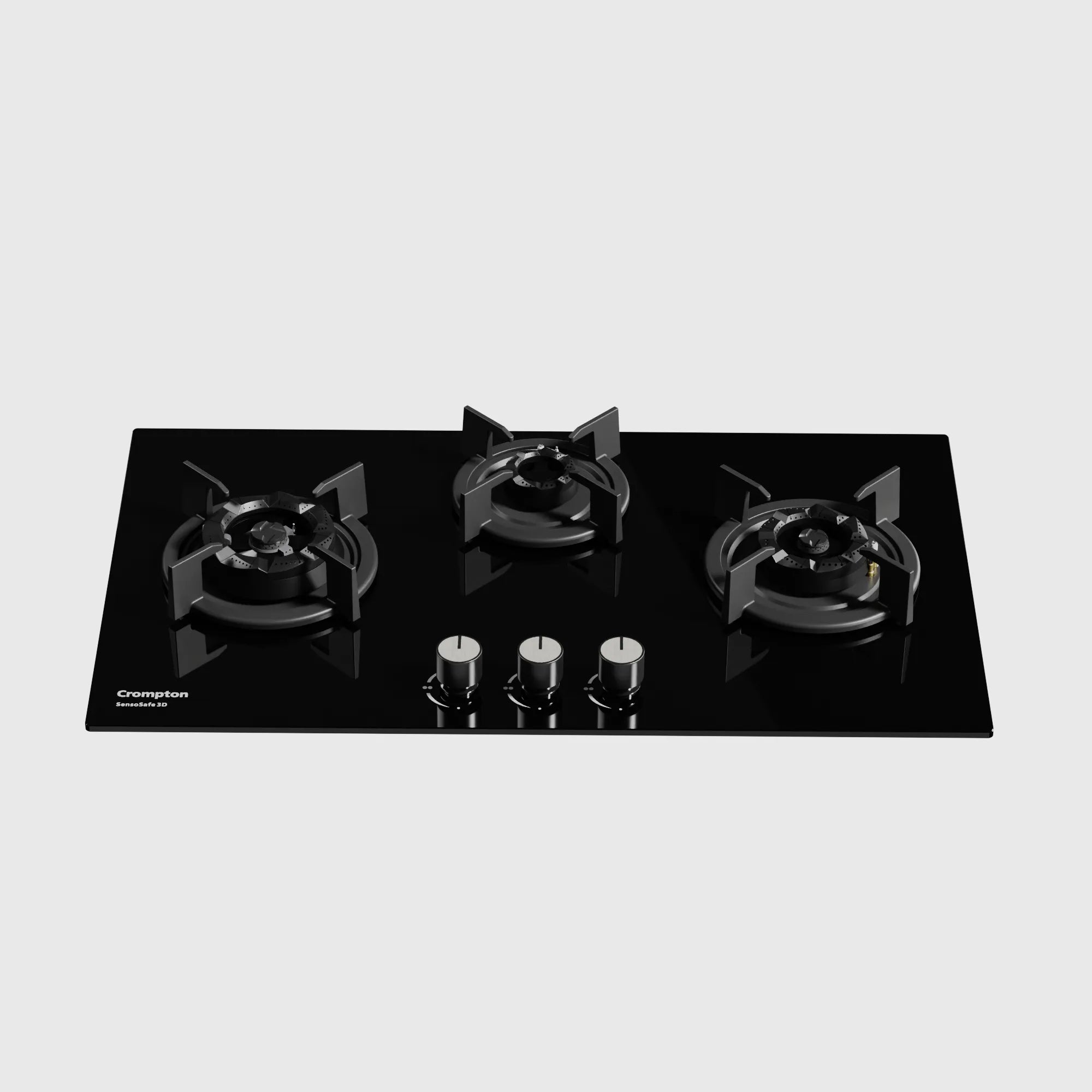 Crompton SensoSafe Hob 3D 78cm 3Burner Midnight Black - HOB-SS3D783-MBL - Mahajan Electronics Online