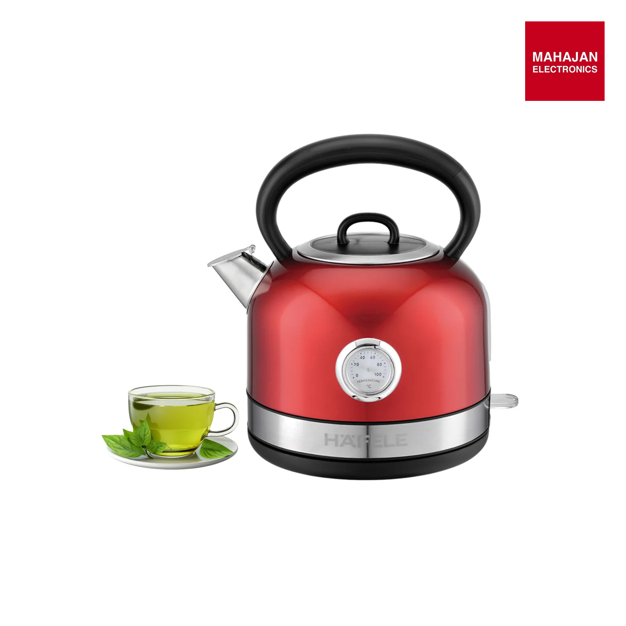 Hafele Dome Plus 2200W, 240V Electric Stainless Steel Kettle with Spout Cover with Analogue Temperature Display Mahajan Electronics Online