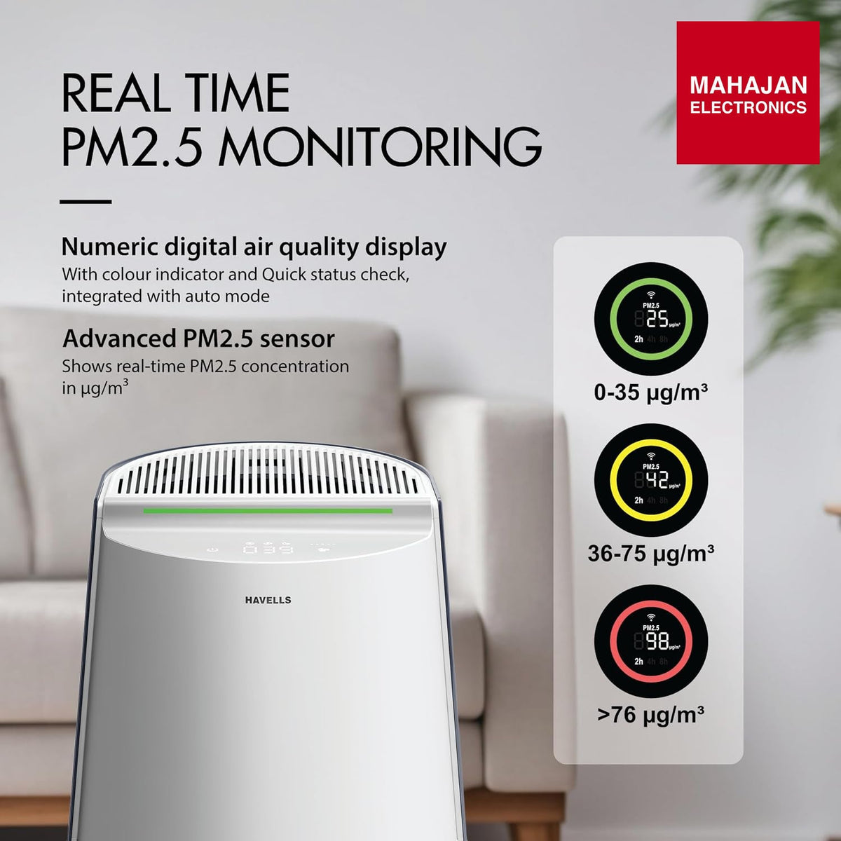 Havells Breathe AP310 Air Purifier HEPA H13 Blue White – Mahajan Electronics Online.