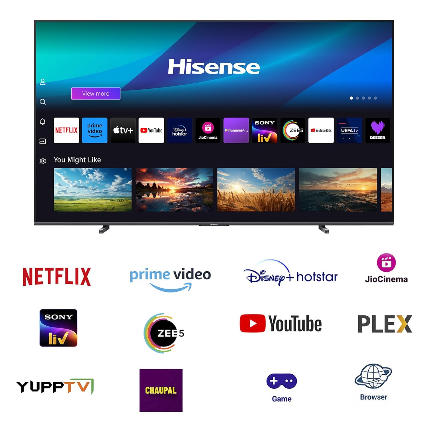 Hisense 100Q7N 254 cm (100 inches) Q7N Series 4K Ultra HD Smart QLED TV (Dark Grey)-Online Mahajan Electronics