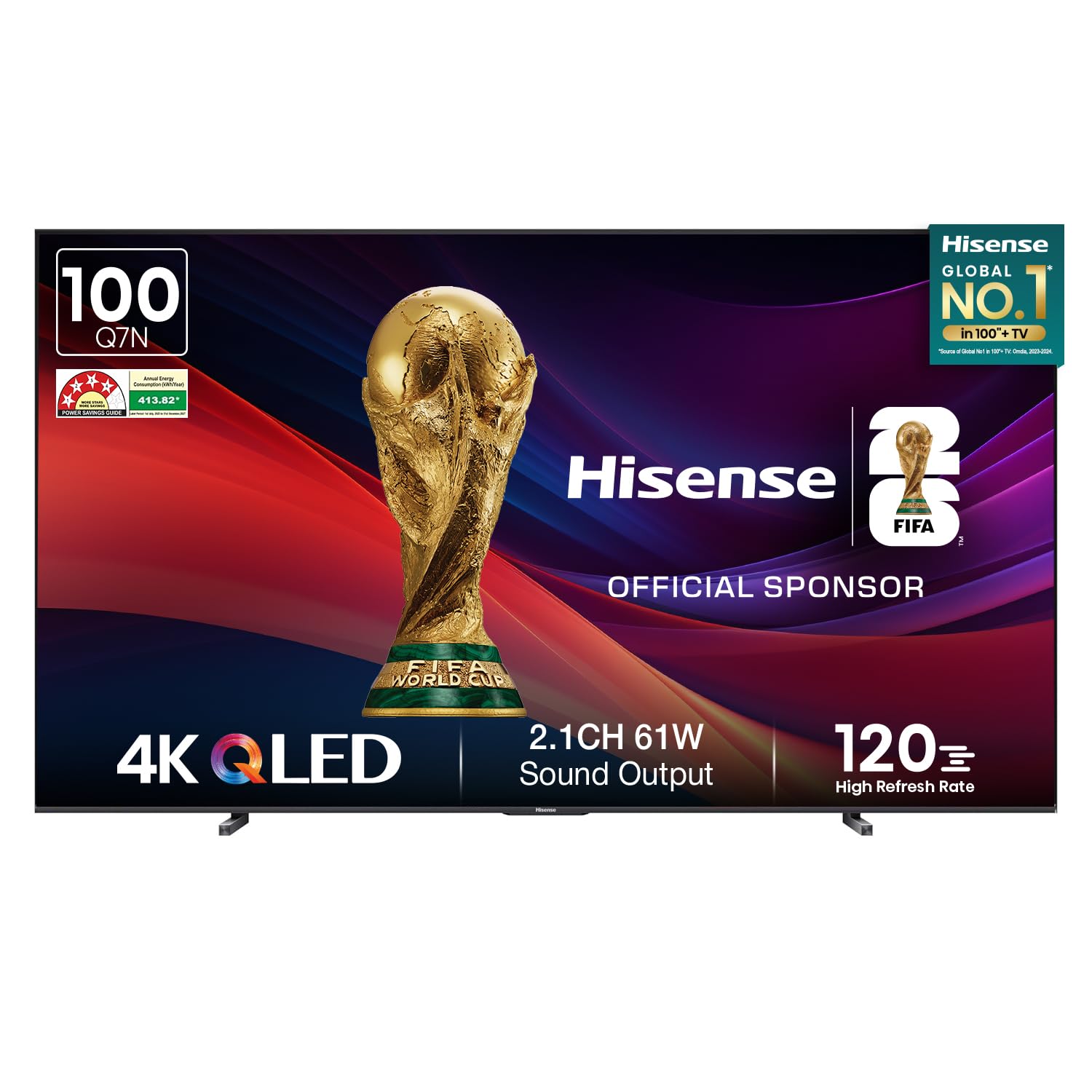 Hisense 100Q7N 254 cm (100 inches) Q7N Series 4K Ultra HD Smart QLED TV (Dark Grey)-Online Mahajan Electronics