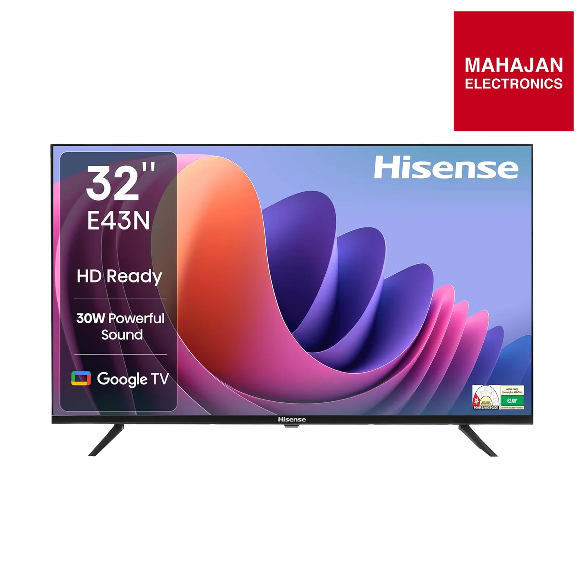 Hisense 32E43N  80 cm (32 inches) E43N Series HD Ready Smart Google LED TV (Black) Mahajan Electronics Online