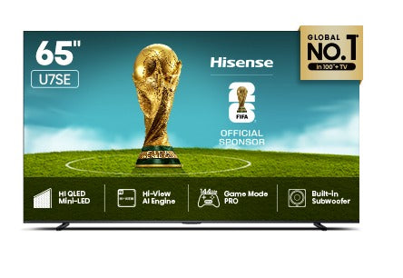 Hisense U7SE 164 cm (65”) 4K Ultra HD Mini-LED&nbsp; Smart TV (U7SE Series)-Online Mahajan Electronics