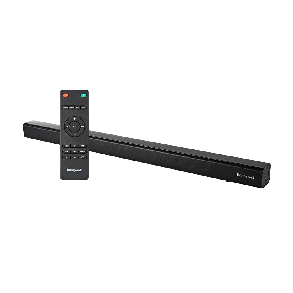 Honeywell Suono P2000 60W Soundbar (94cms), 2.0 Channel Stereo Sound, 51mm*4 Drivers, Bluetooth V5.0 (10m Range), with Remote, 3 EQ Mode, BT, AUX, USB, Optical & HDMI-2 Years Warranty