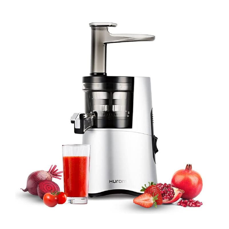 Hurom H-Aa Slow Cold Press Juicer Slow Squeeze Alpha Technology All-In-One Juicer Make Juice, Smoothies, Nut Milk, Sorbet , Matte Silver, 150 Watts - Mahajan Electronics Online