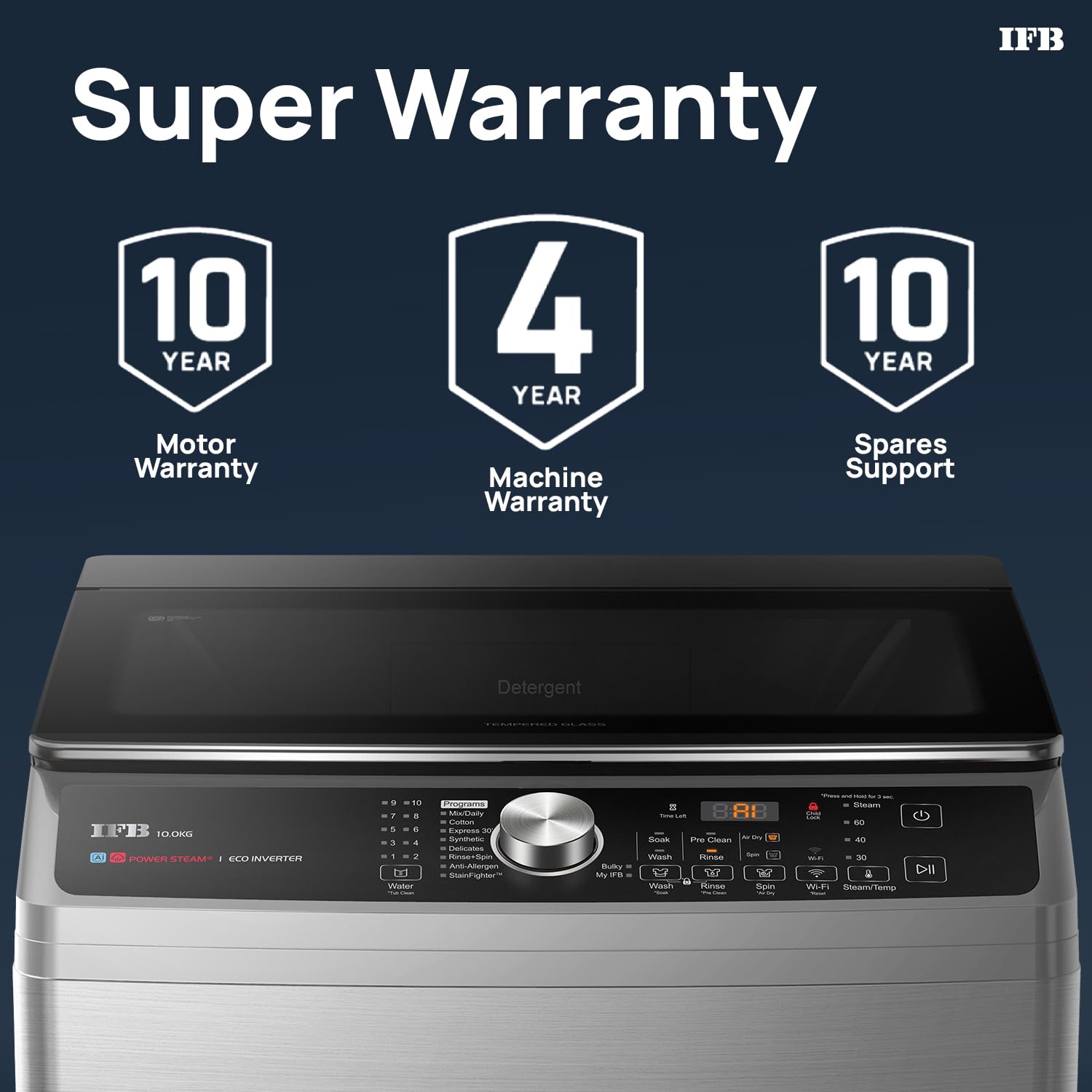 IFB TL100IN3SWID 10 Kg 5 Star AI Powered Fully Automatic Top Load Washing Machine with Inbuilt Heater & Wi-Fi – Inox-Online Mahajan Electronics