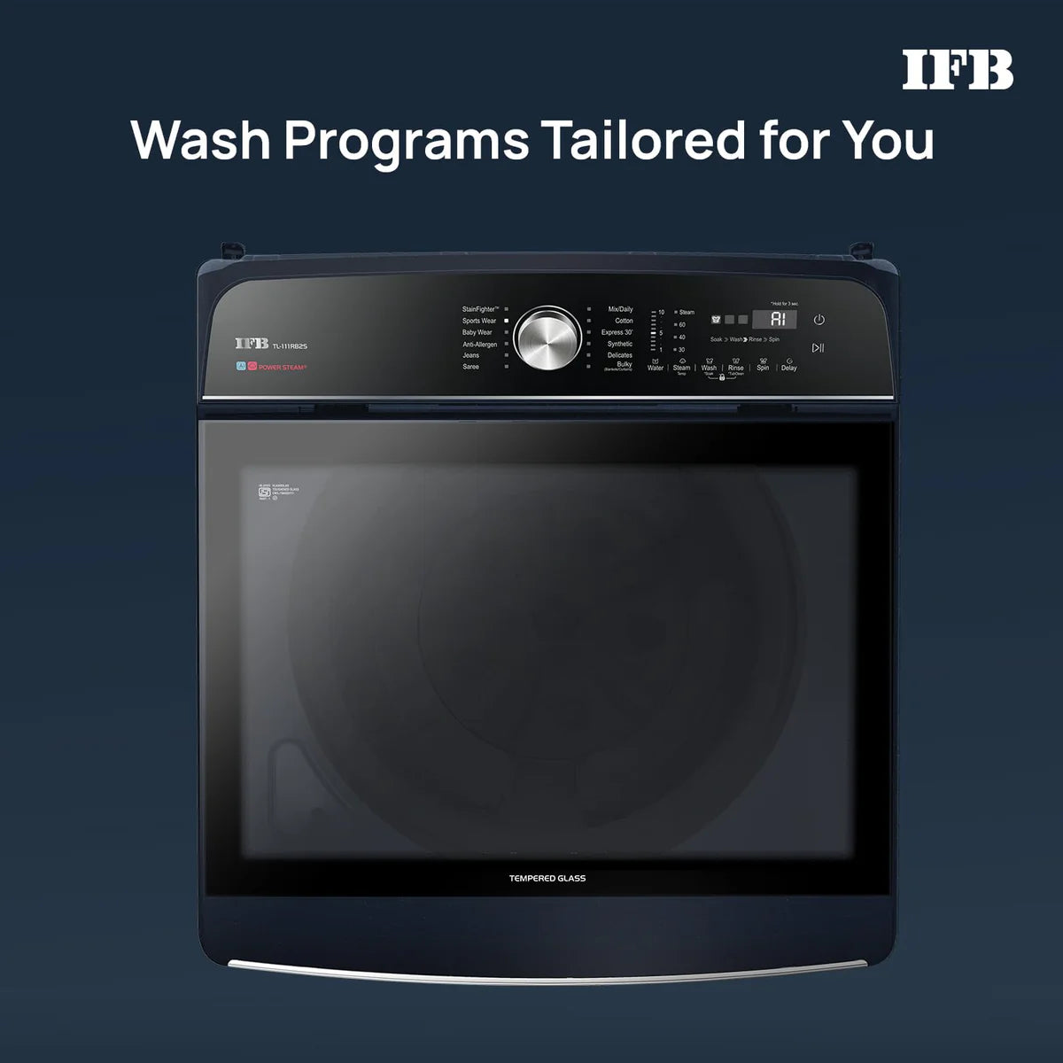 IFB TL111RB2SID 11Kg 5 Star Inverter Fully Automatic Top Load Washing Machine (DeepClean,  Power Steam With In Built Heater, Royal Blue-Online Mahajan Electronics
