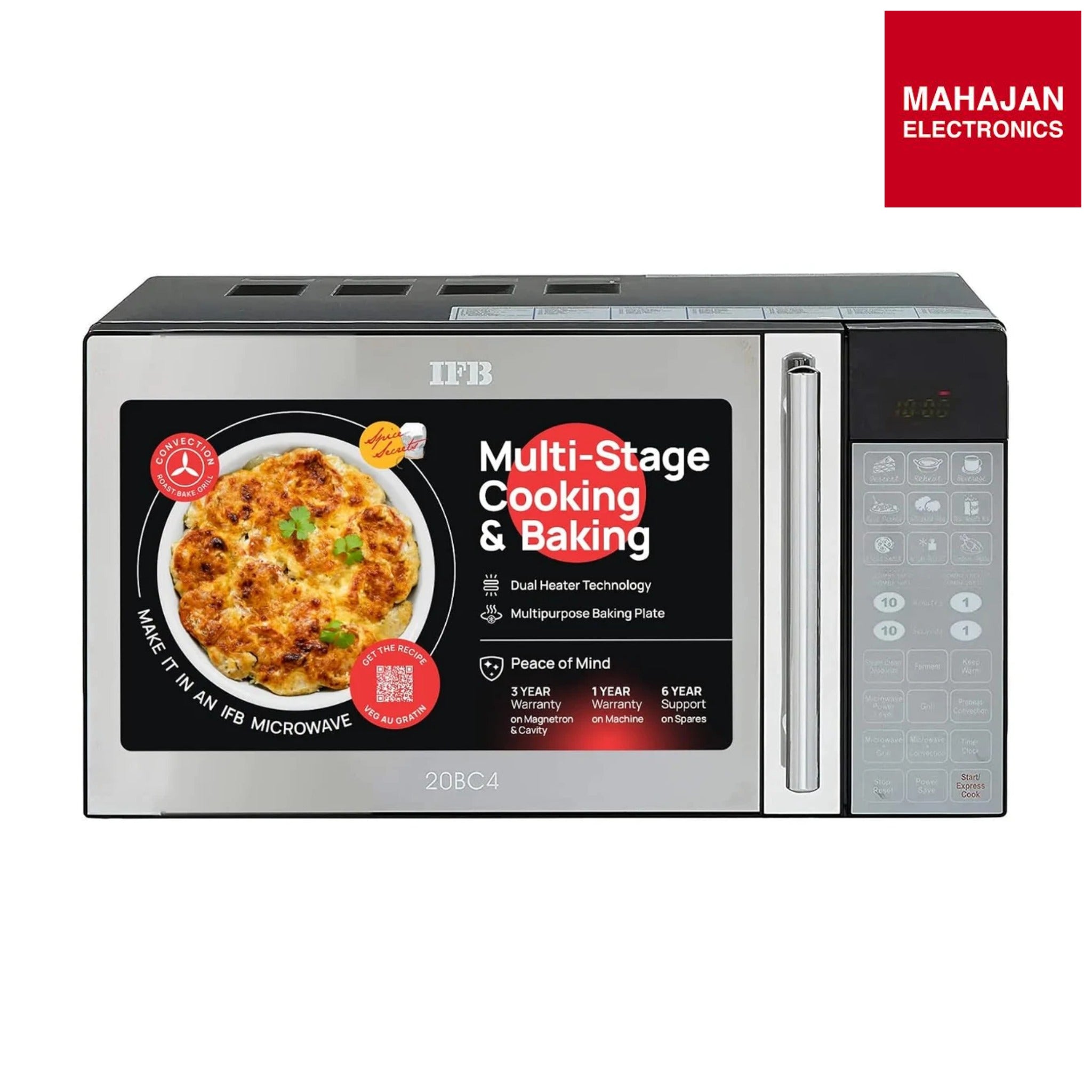 IFB 20BC4 20 L Convection Microwave Oven | Black | 71 Auto Menus | Grill & Baking IFB online mahajan – Mahajan Electronics Online.