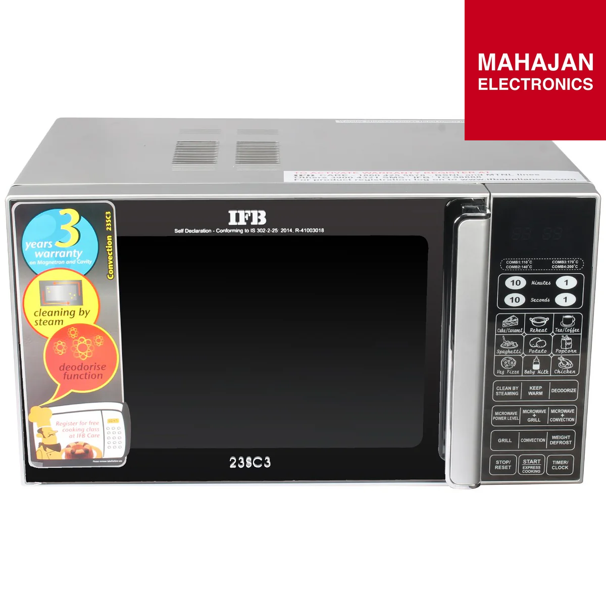 IFB 23 L Convection Microwave Oven (IFB 23SC3, Metallic Silver) - Mahajan Electronics Online