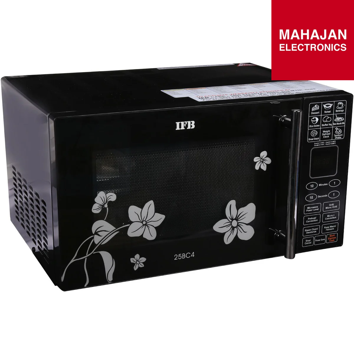 IFB 25BC4 25 L Convection Microwave Oven (Black) – Touch Control, 101 Auto Cook Menus, Grill &amp; Bake, Steam Clean, 3-Year Magnetron Warranty