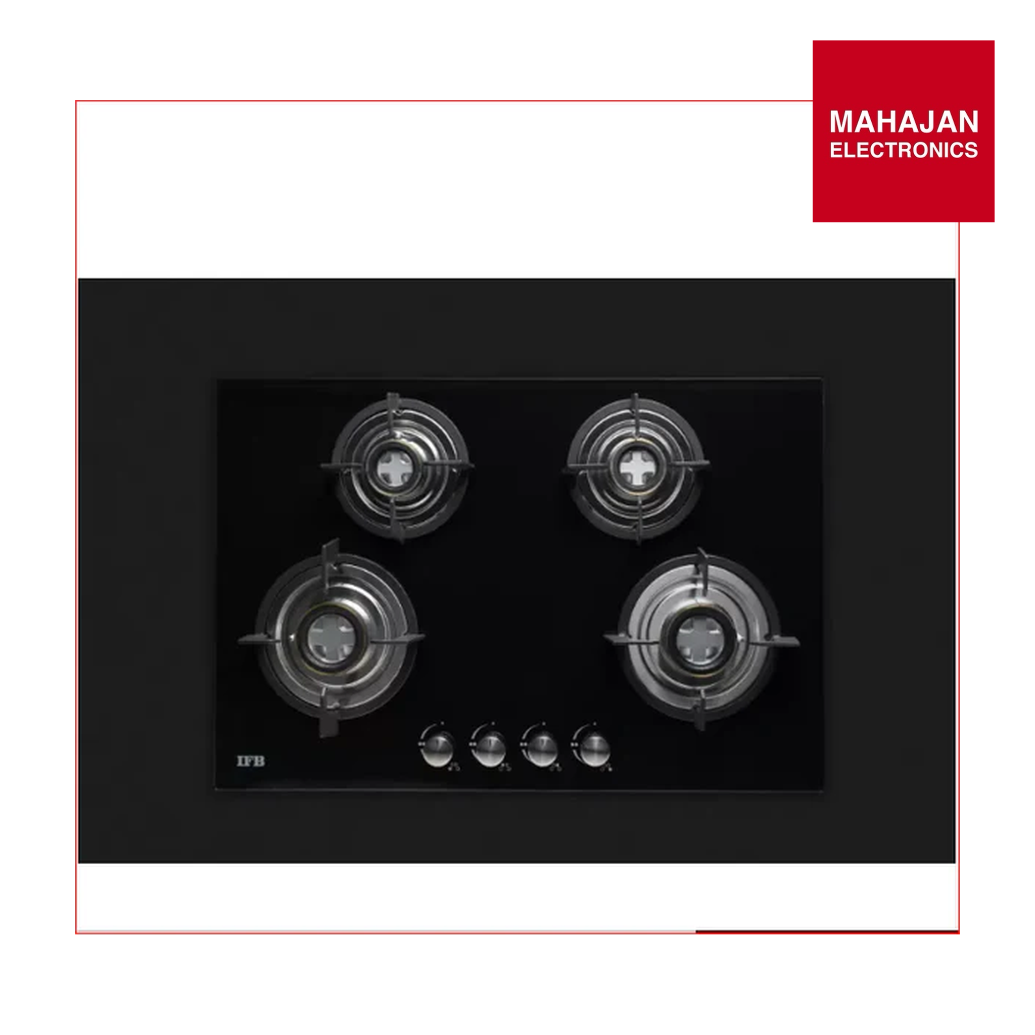 IFB 78-GCI4B Built-In Glass Hob | 4 Brass Burners | Auto Ignition | Toughened Glass | Mahajan Electronics