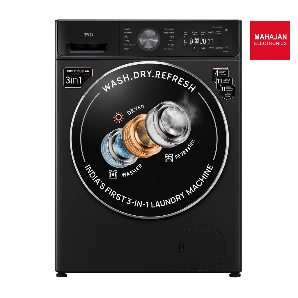 IFB EXECUTIVE PLUS ZXB 10 Kg/7 Kg/3 Kg 3-in-1, AI Powered, Fully Automatic Washer Dryer Refresher (IFB Laundrimagic, 9 Swirl Wash, Eco Inverter Technology, Black VCM)