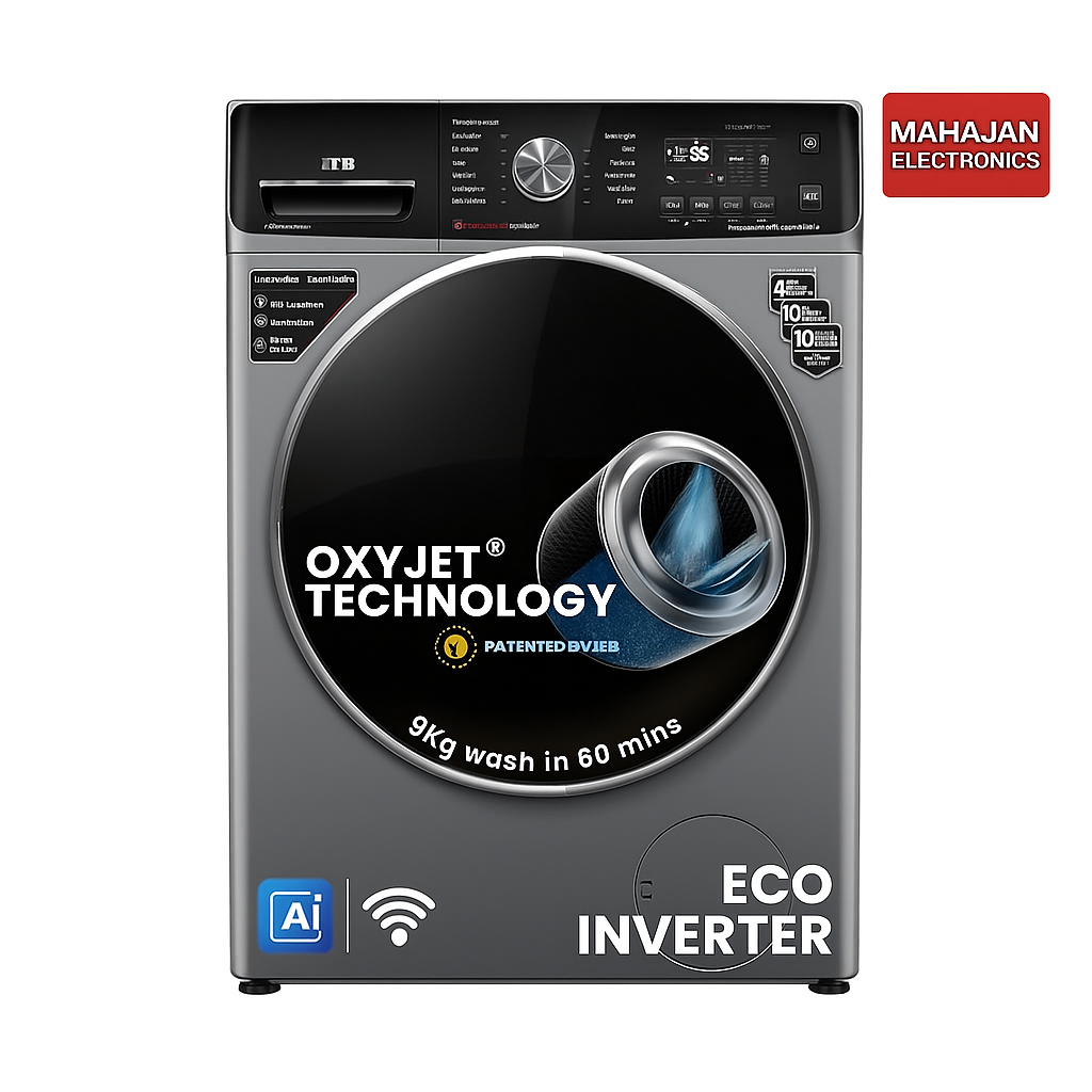 IFB Executive MSC 9014 SSLC&nbsp; 9 Kg 5 Star AI Front Load Washing Machine (Black Hairline Finish) with OxyJet™, Steam Refresh &amp; Wi-Fi | 1400 RPM | Eco Inverter | Fully Automatic