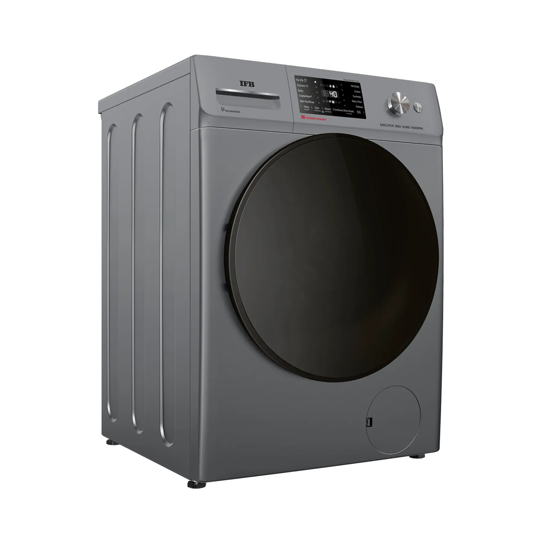 IFB Executive MSN 9014K CMS 9 kg 5 Star AI-Powered Front Load Washing Machine | 1400 RPM | Eco Inverter Motor | Steam Refresh | Wi-Fi Enabled | Metallic Silver-Online Mahajan Electronics