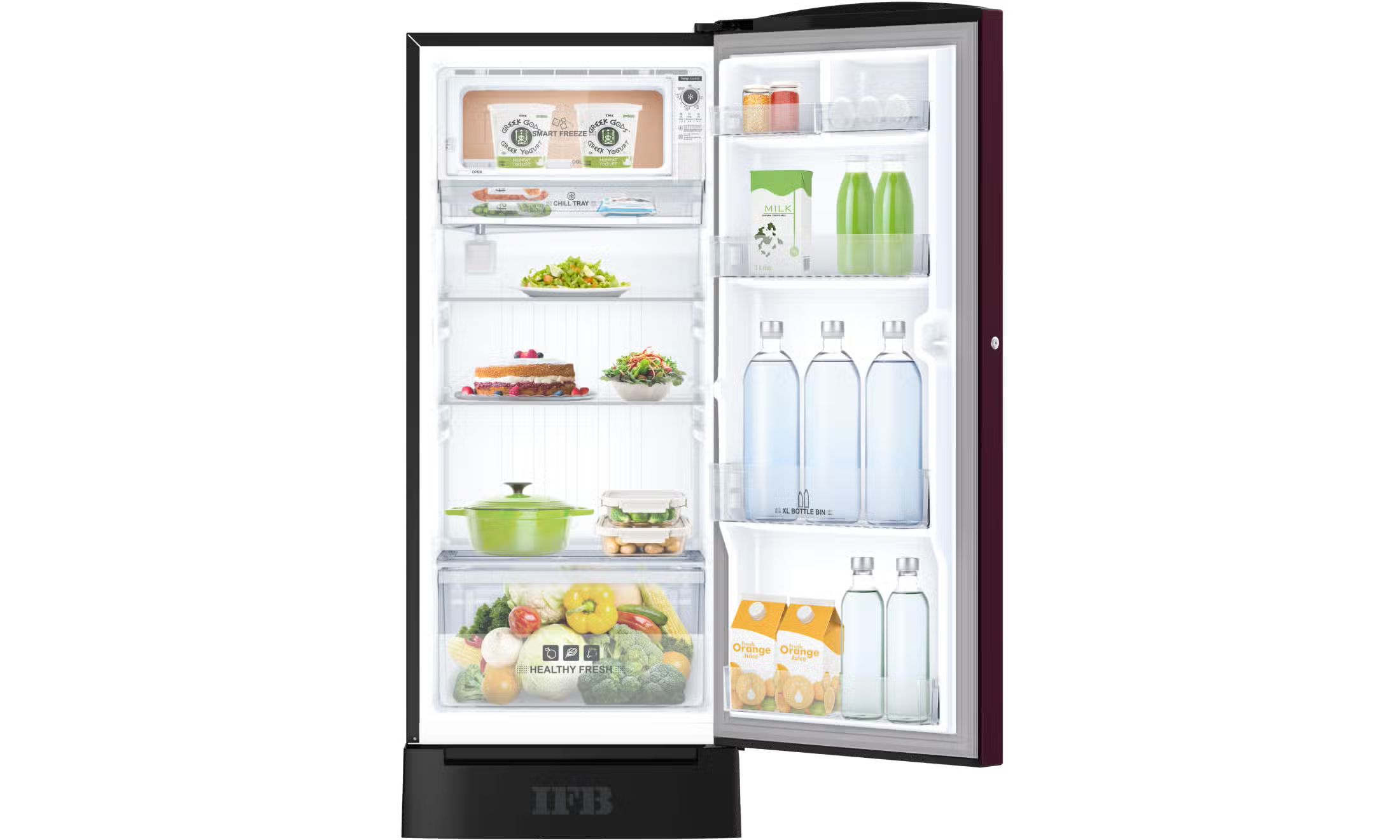 IFB  IFBDC-213DIRND 187 L 4 Star Direct Cool Single ARefrigerator  XL Bottle Bin,Red Flower-Online Mahajan Electronics