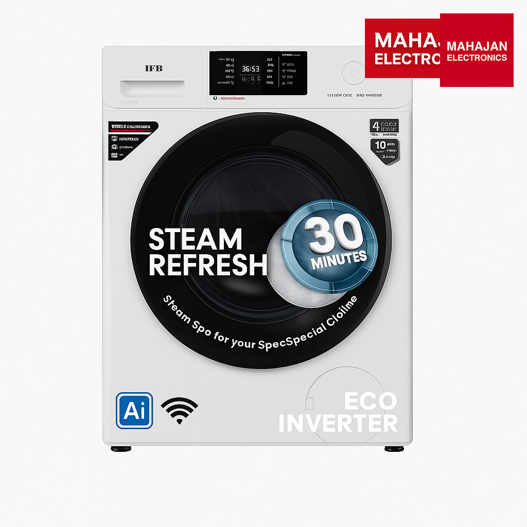 IFB SENATOR GXN 8012 CMS 8 Kg 5 Star, DeepClean® Technology, AI Powered, WiFi, Fully Automatic Front Load Washing Machine ( PowerSteam®, 9 Swirl, Steam Refresh, Inbuilt Heater, Eco Inverter, Grey) IFB – Mahajan Electronics Online.