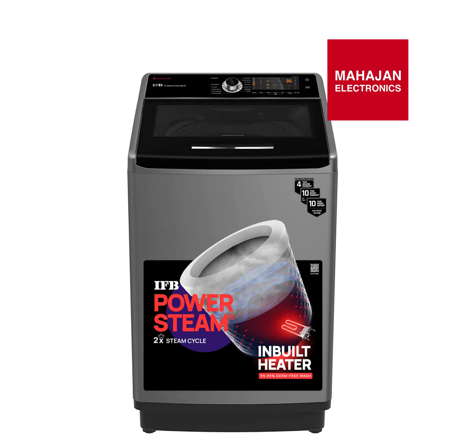 IFB TL-SIBS 10.0KG AQUA 10.0 Kg 5 Star Top Load Washing Machine Aqua Conserve ( Inox, Power Dual Steam, Inbuilt Heater) Mahajan Electronics Online