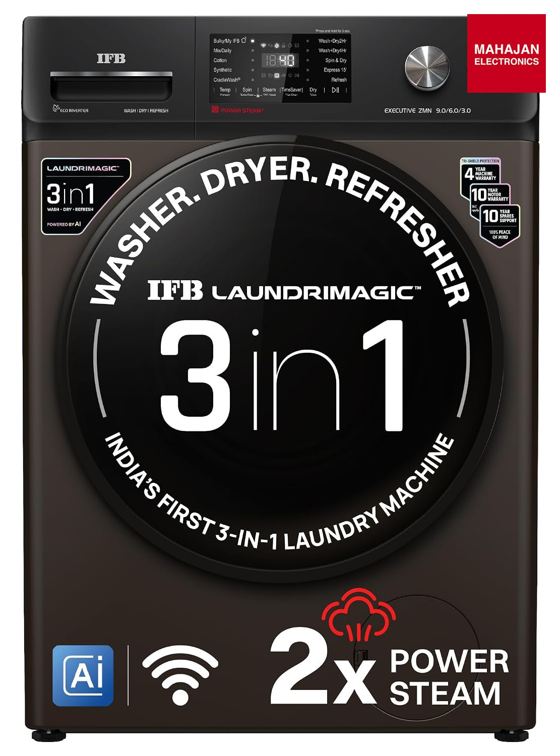 IFB WDR Executive ZMN CMS 9 6 3Kg Washer Dryer Refresher Mocha-Online Mahajan Electronics