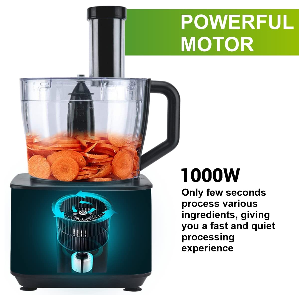 Inalsa INOX 1000 1000W Food Processor with Blender Jar,304 Grade SS Dry Grinding,Chutney Jar,12 Accessories,Centrifugal & Citrus Juicer,(Black/Silver) - Mahajan Electronics Online