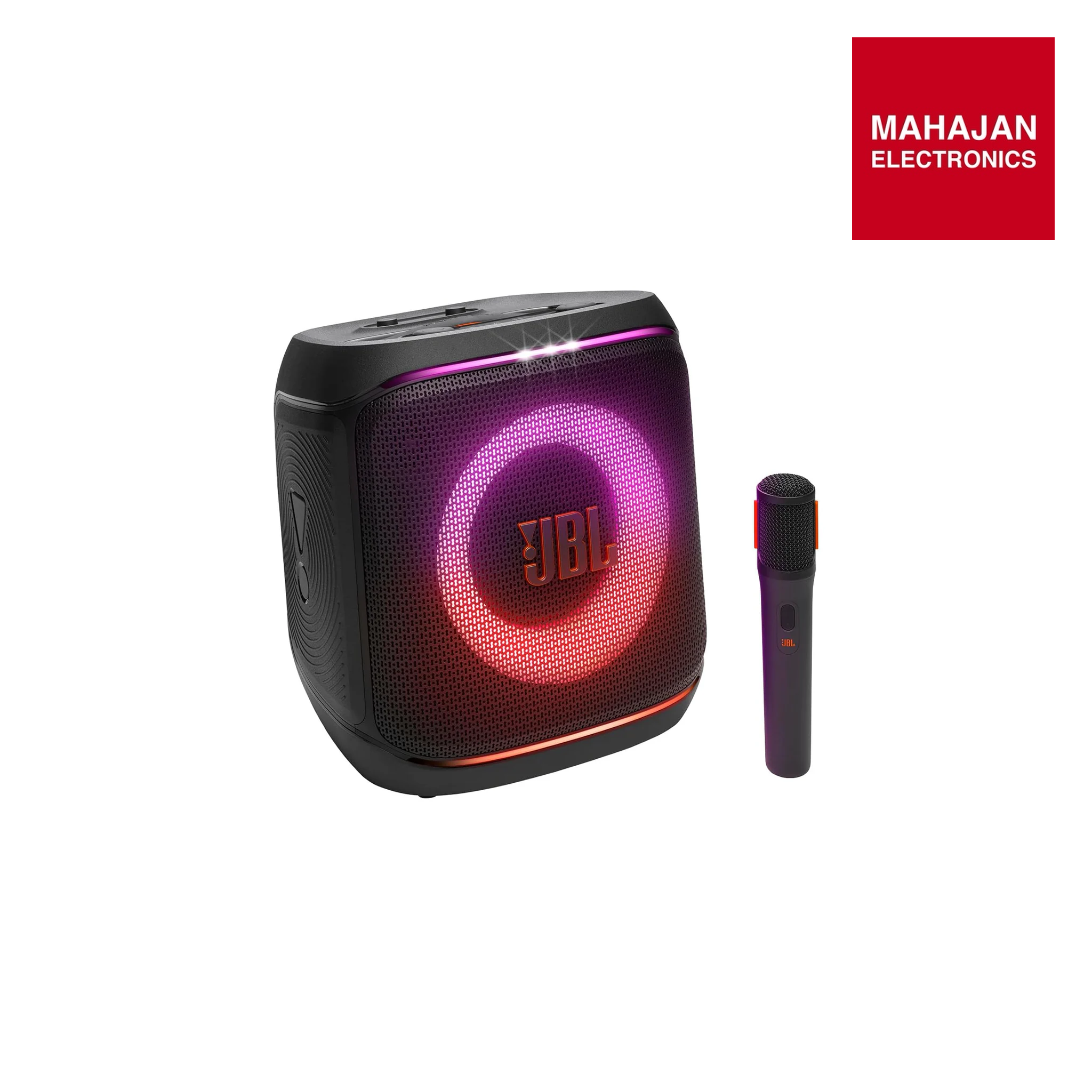 JBL Partybox Encore 2 with Mic, Wireless Bluetooth Party Speaker, AI Sound Boost, Dynamic Light Show, Upto 15Hrs Playtime, Replaceable Battery, Multi-Speaker Connection by Auracast, PartyBox App-Black Mahajan Electronics Online
