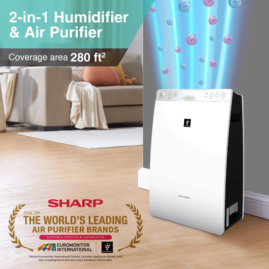 Sharp Plasmacluster Air Purifier with Humidification, for Rooms of up to 226 sq ft ‎KC-F30E-W - Mahajan Electronics Online