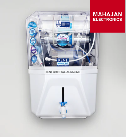 Kent Crystal Alkaline water purifier with visible branding on a gray background