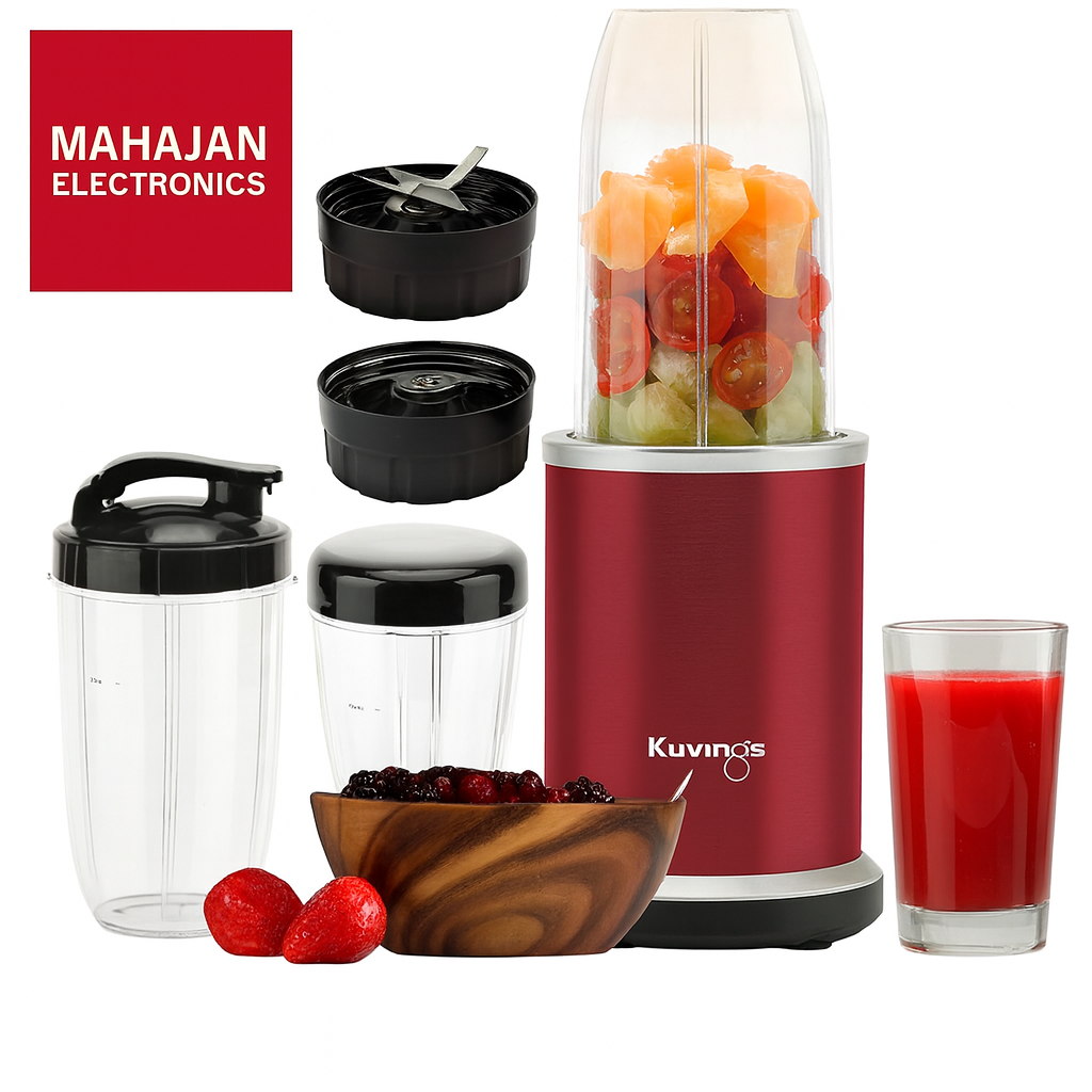 Kuvings Nutri Blender PRO Ferrari Red, Powerful 1000 Watts Motor, Longest Warranty 7 Years, Mixer/Grinder/Smoothie Maker, Blender for Smoothies and Juices, Stainless Steel Body, 2 Blade Set: Wet & Dry Mahajan Electronics Online