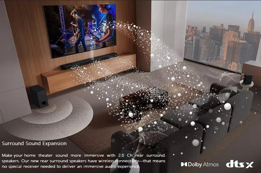 LG S70TR 5.1.1 Channel Soundbar with Dolby Atmos, Wireless Rear Speakers & Subwoofer | 500W | WOW Orchestra | Black-Online Mahajan Electronics