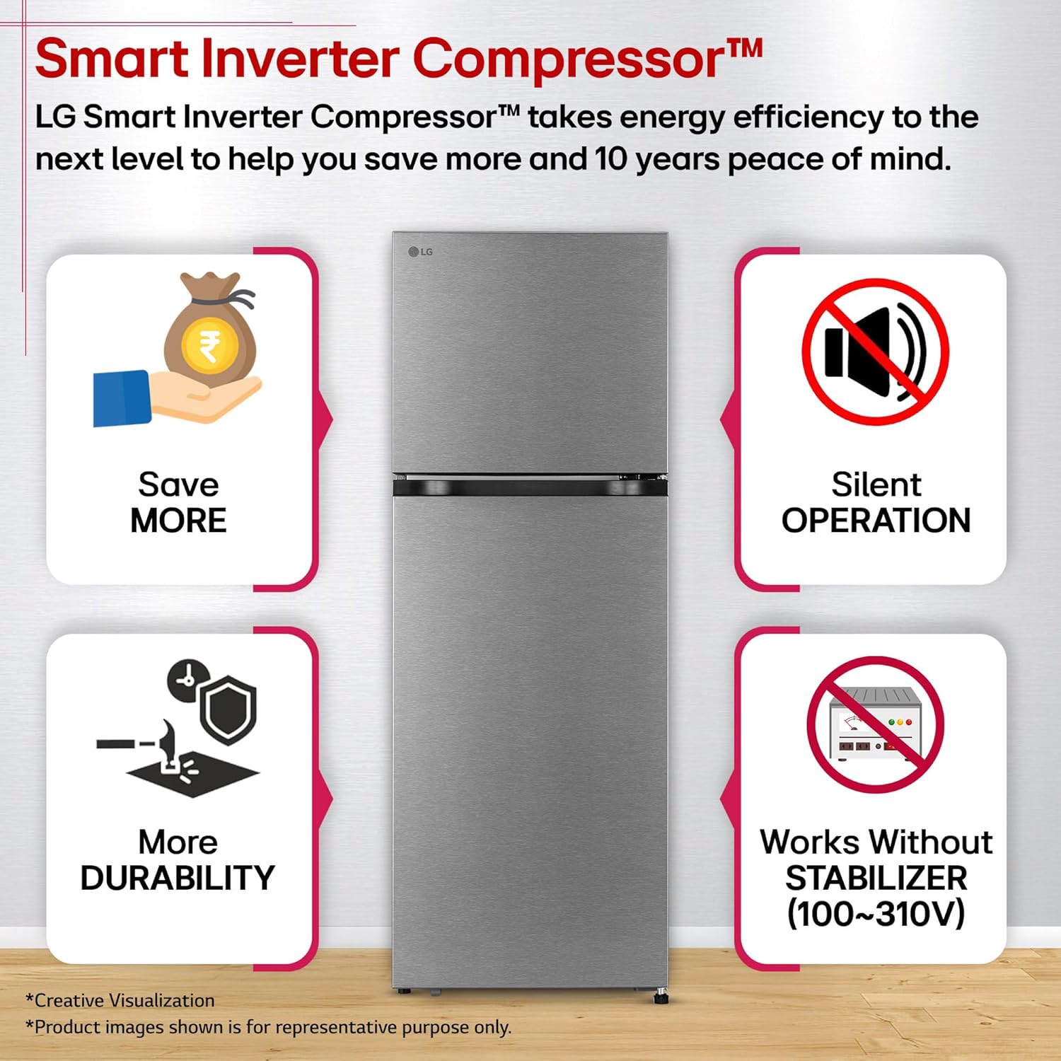 LG GLT2526XWDS 251 L, 2 Star, Frost-Free Smart Inverter Double Door Convertible Refrigerator ( Dazzle Steel, Multi Air Flow Cooling, Smart & Dairy Mode, Convertible Space for More Storage, 2026 Model-Online Mahajan Electronics