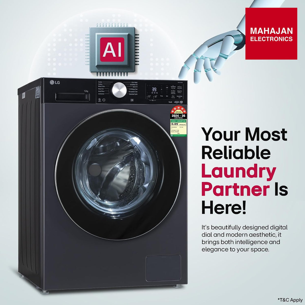 LG FX1412A5ED 12 Kg Front Load Washing Machine Essence Graphite – Mahajan Electronics Online.