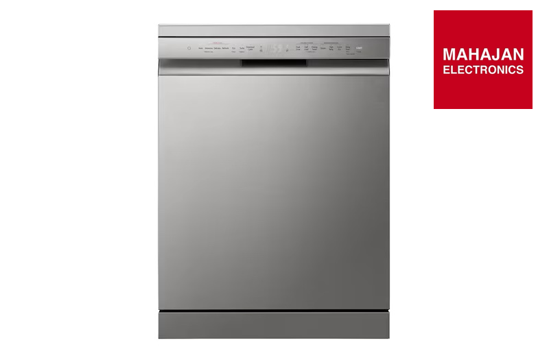 LG DFB435FV Dishwasher, TrueSteam™, 15 Place Setting, QuadWash™, ThinQ™ (Wi-Fi), Auto Open Door, Prime Silver / Mahajan Electronics Online