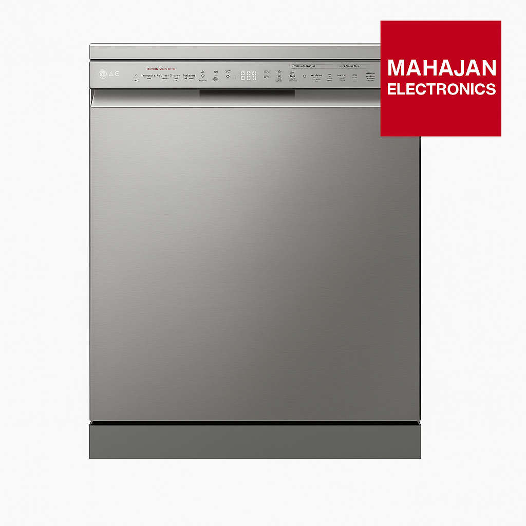 LG DFB532FP 14 Place Setting Freestanding Dishwasher with TrueSteam™, QuadWash™, Inverter Direct Drive & LG ThinQ (Silver, Made for Indian Utensils)