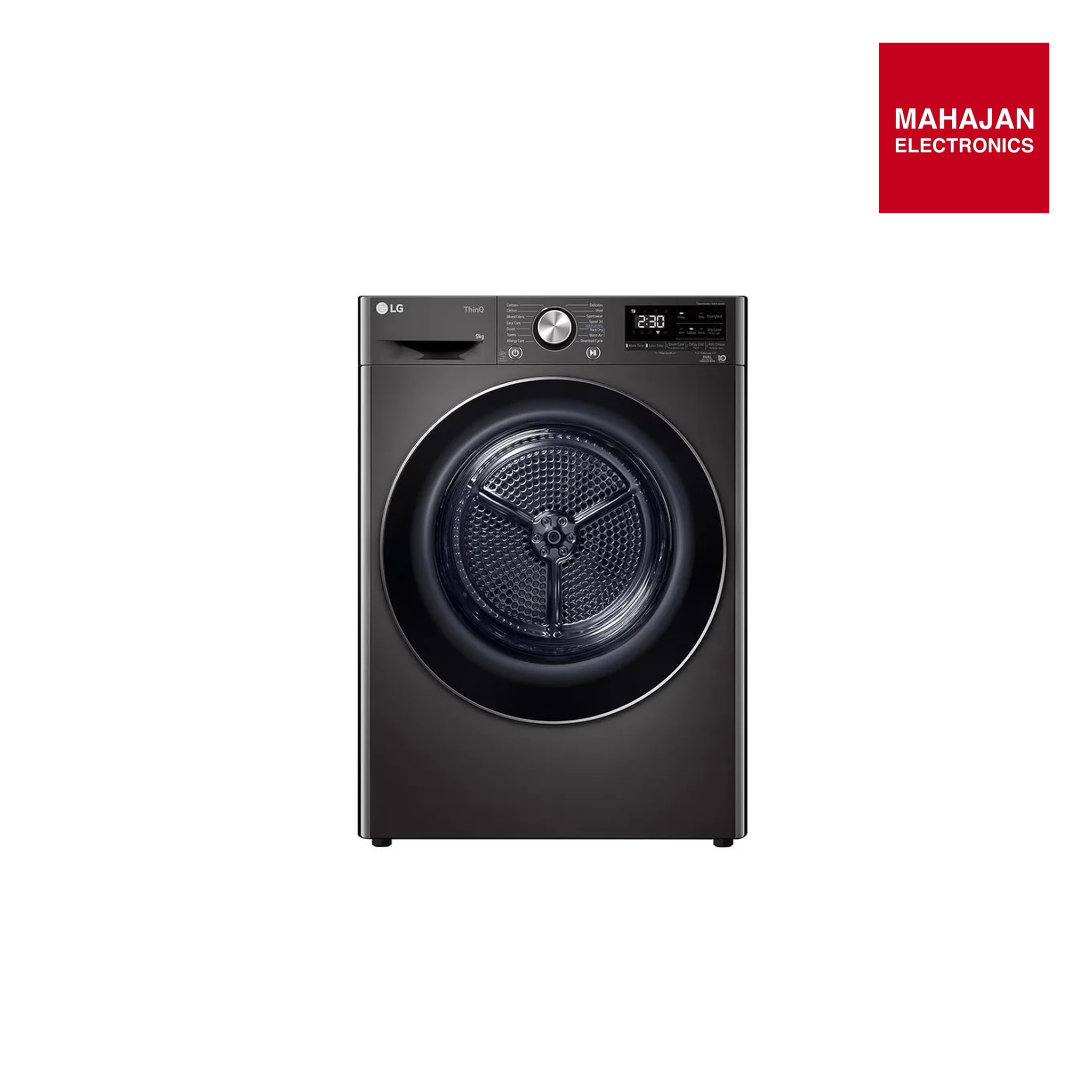 LG DHV09SAB 9Kg Dryer , Dual Inverter Heat Pump, Black Steel Mahajan Electronics Online