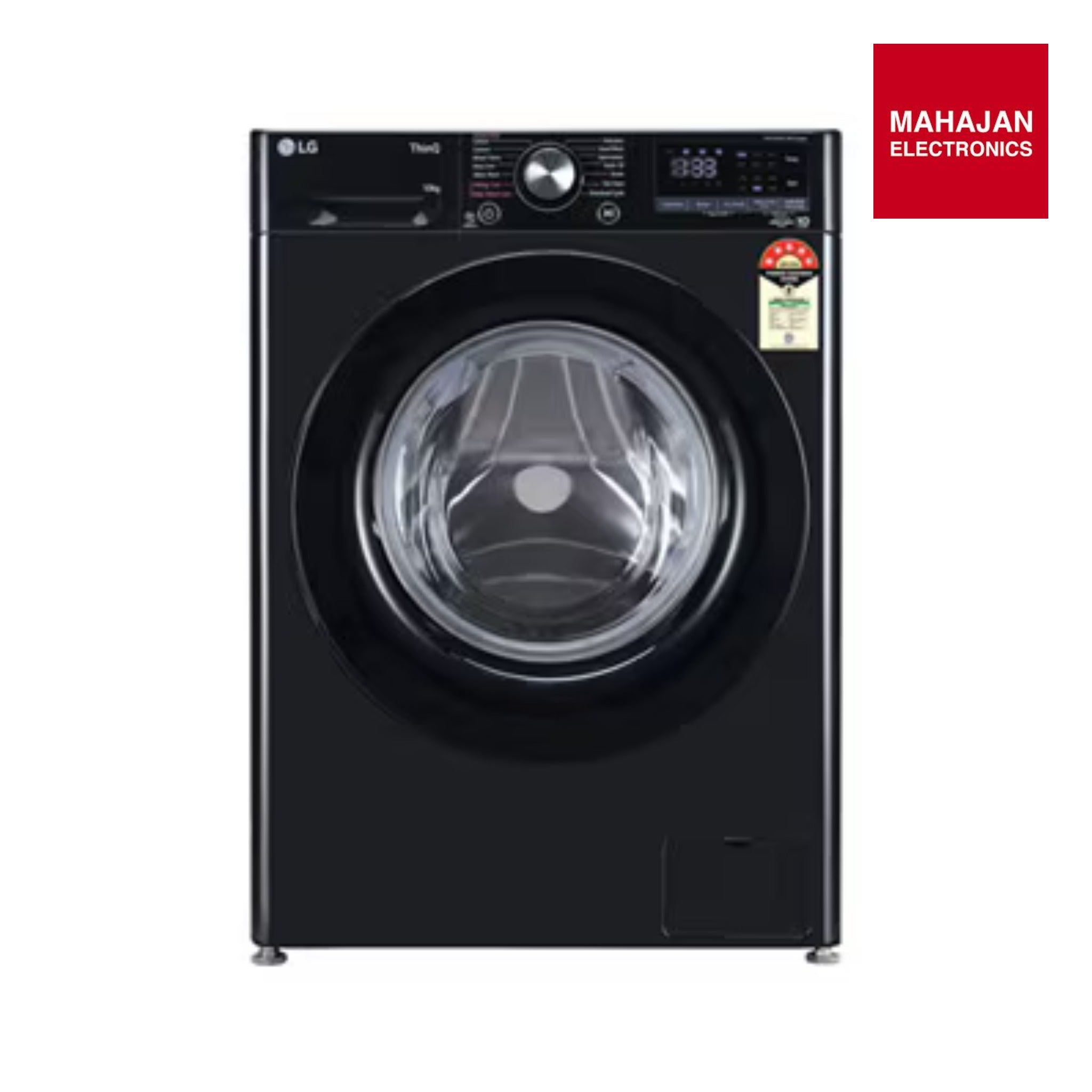 LG FHP1210Z3O, 10 Kg, 5 Star, AI DD Technology, Steam Wash, Wi-Fi, 6 Motion DD, Fully-Automatic Front Load Washing Machine ( Allergy Care, In-Built Heater, Touch Panel, 2026 Model, Onyx Black)-Online Mahajan Electronics